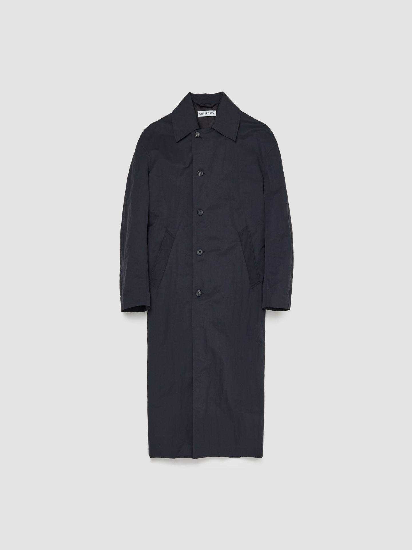 Collapse Car Coat in Blue Depth Peached Nylon