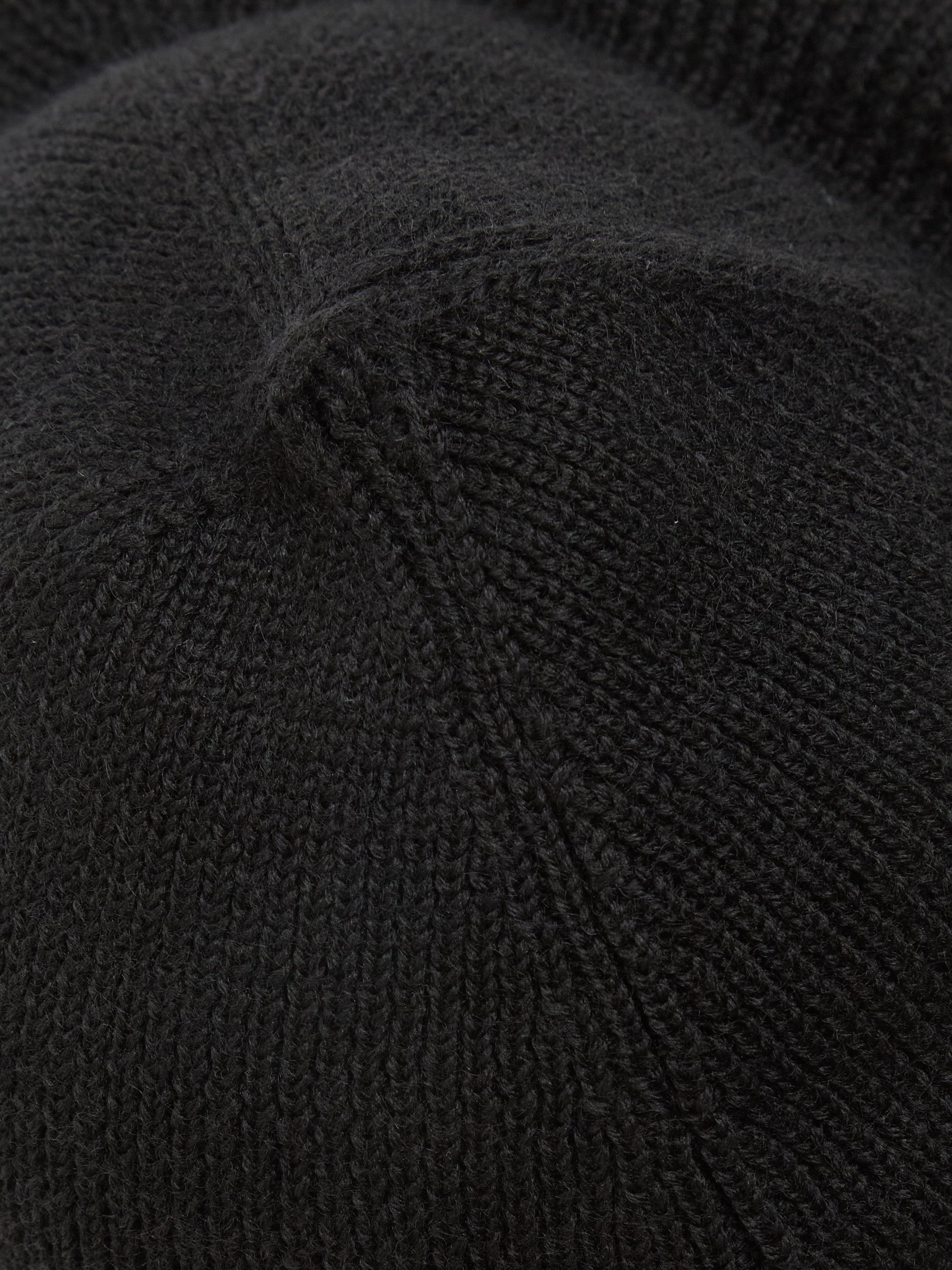 Knit Hat in Black Rustic Merino