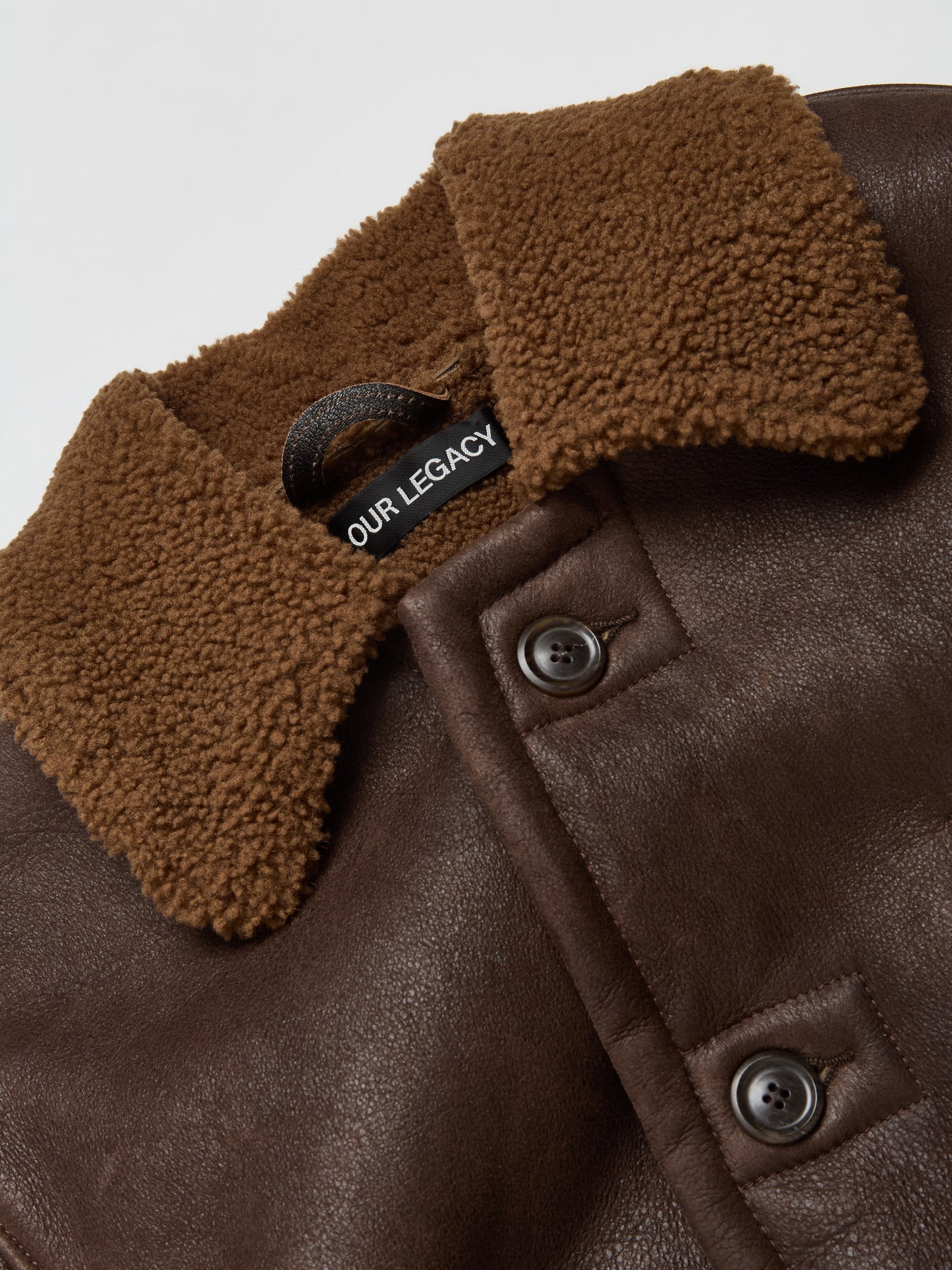 Alaska Shearling Jacket in Rustic Grain Brown