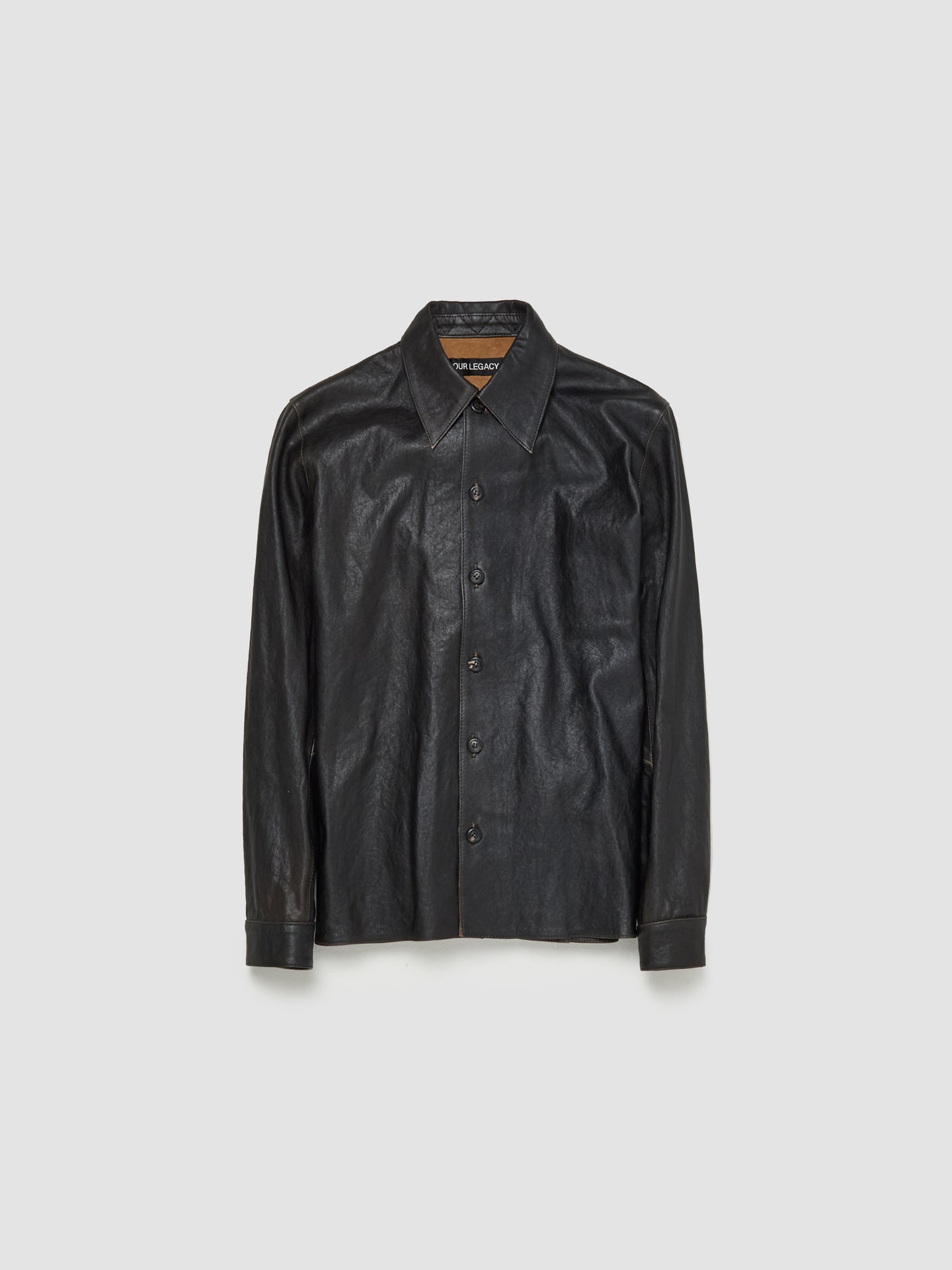 Welding Shirt in Worn Brown Lambskin