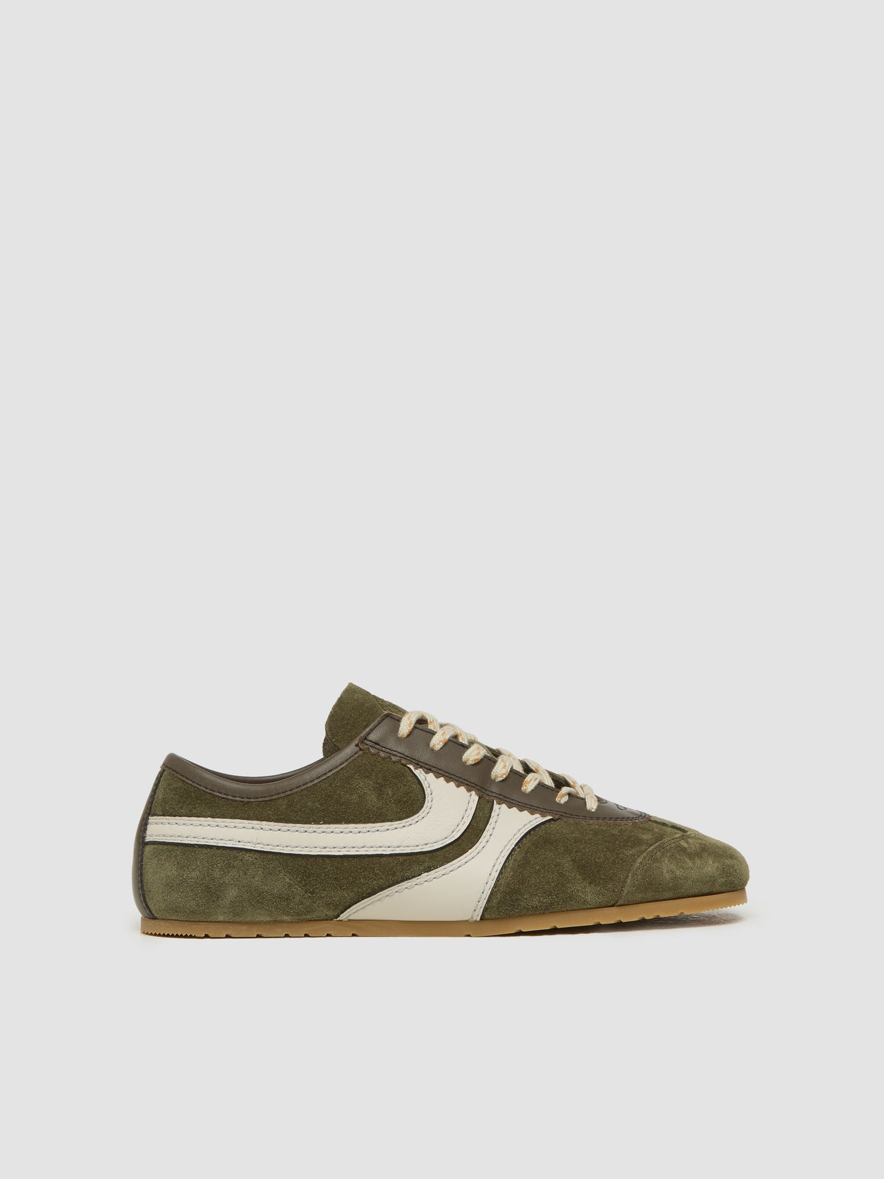 Men's Suede Sneaker in Olive