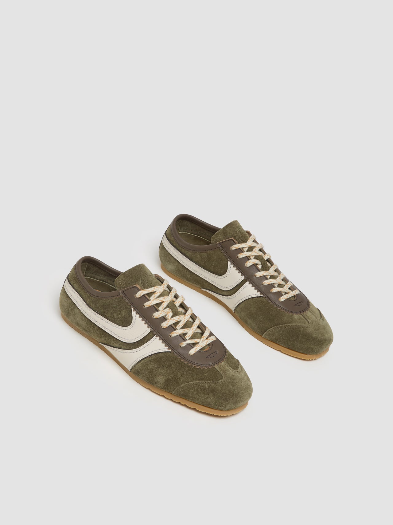 Men's Suede Sneaker in Olive