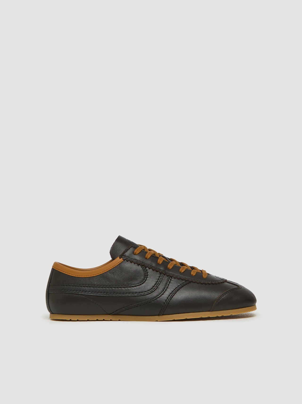 Men's Leather Sneaker in Dark Brown