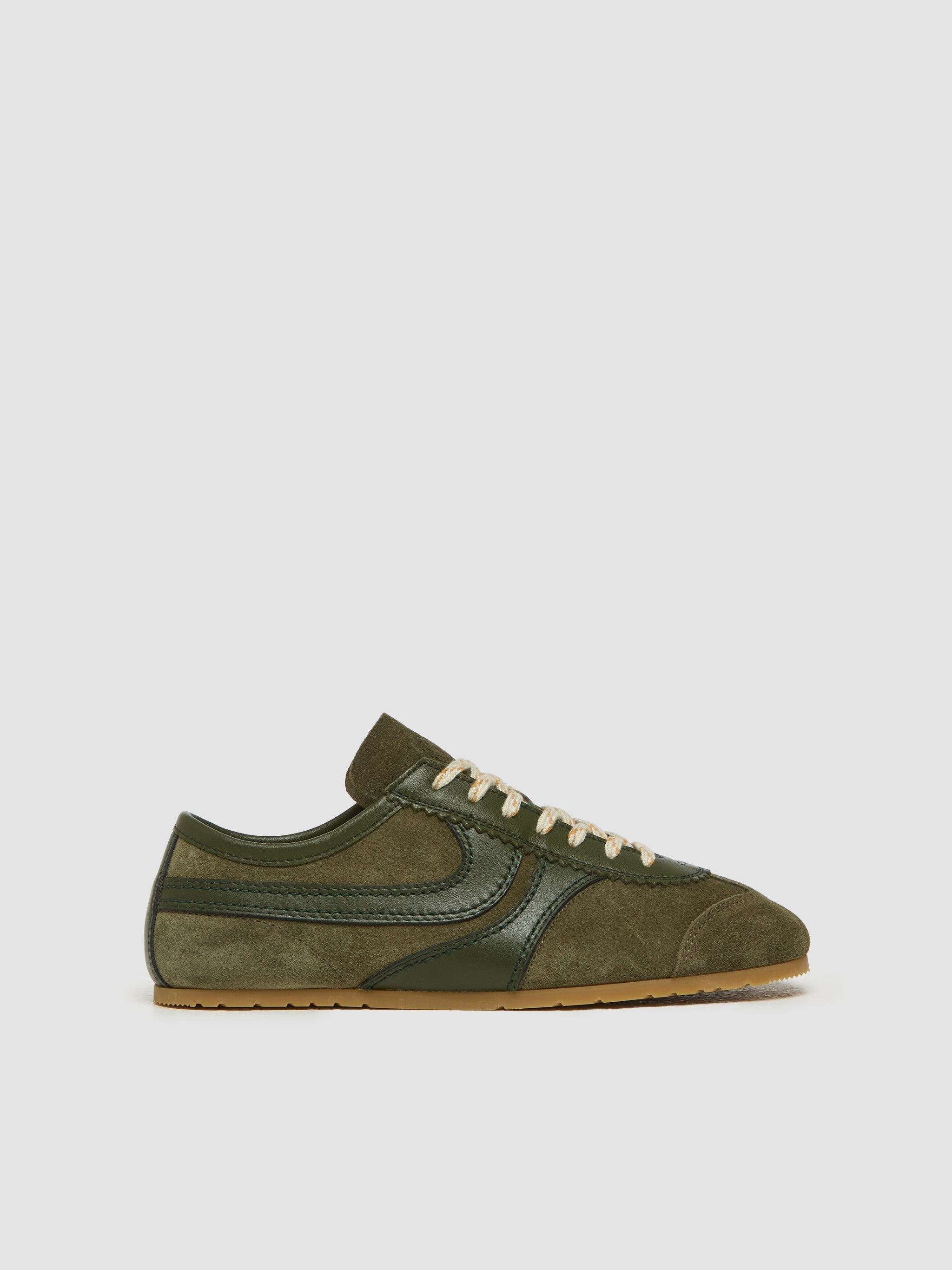 Women's Suede Sneaker in Olive