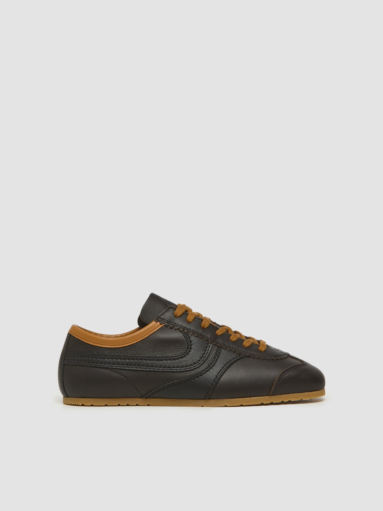 Women's Leather Sneaker in Dark Brown