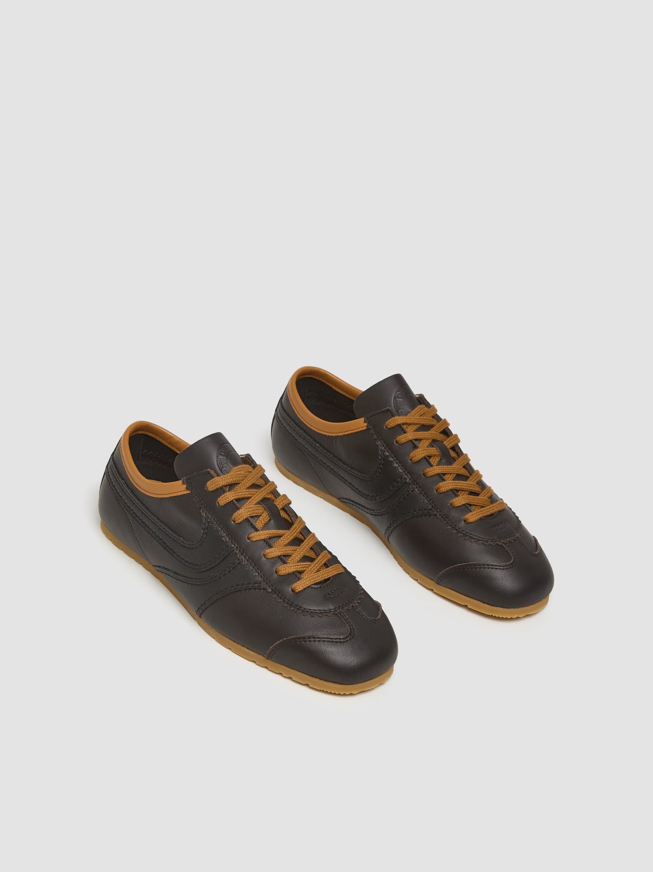 Women's Leather Sneaker in Dark Brown