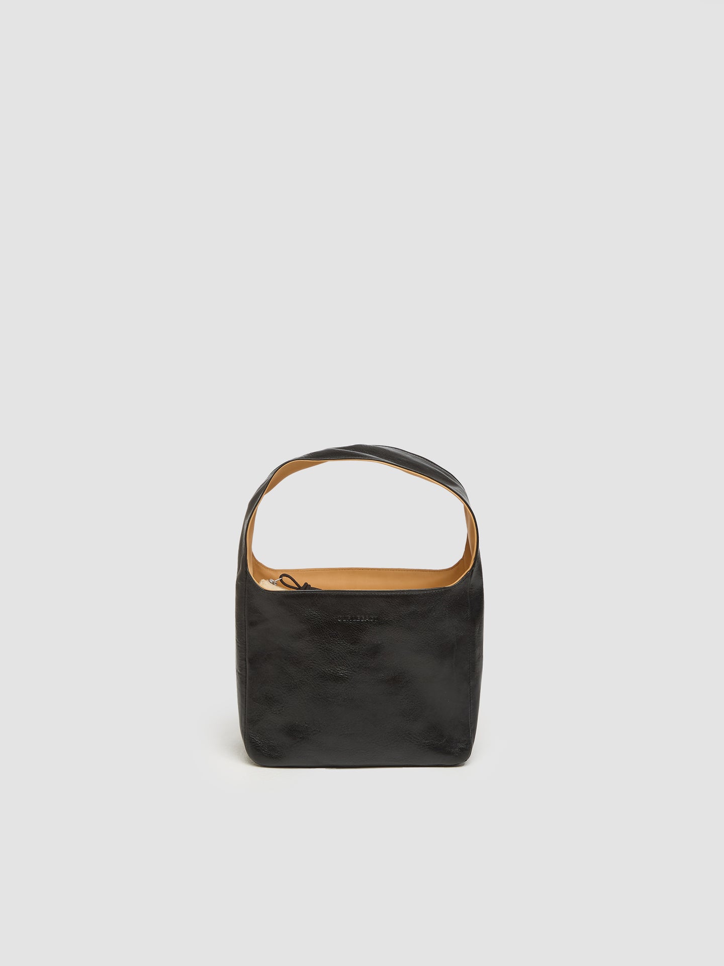 Brick Bag in Black Leather