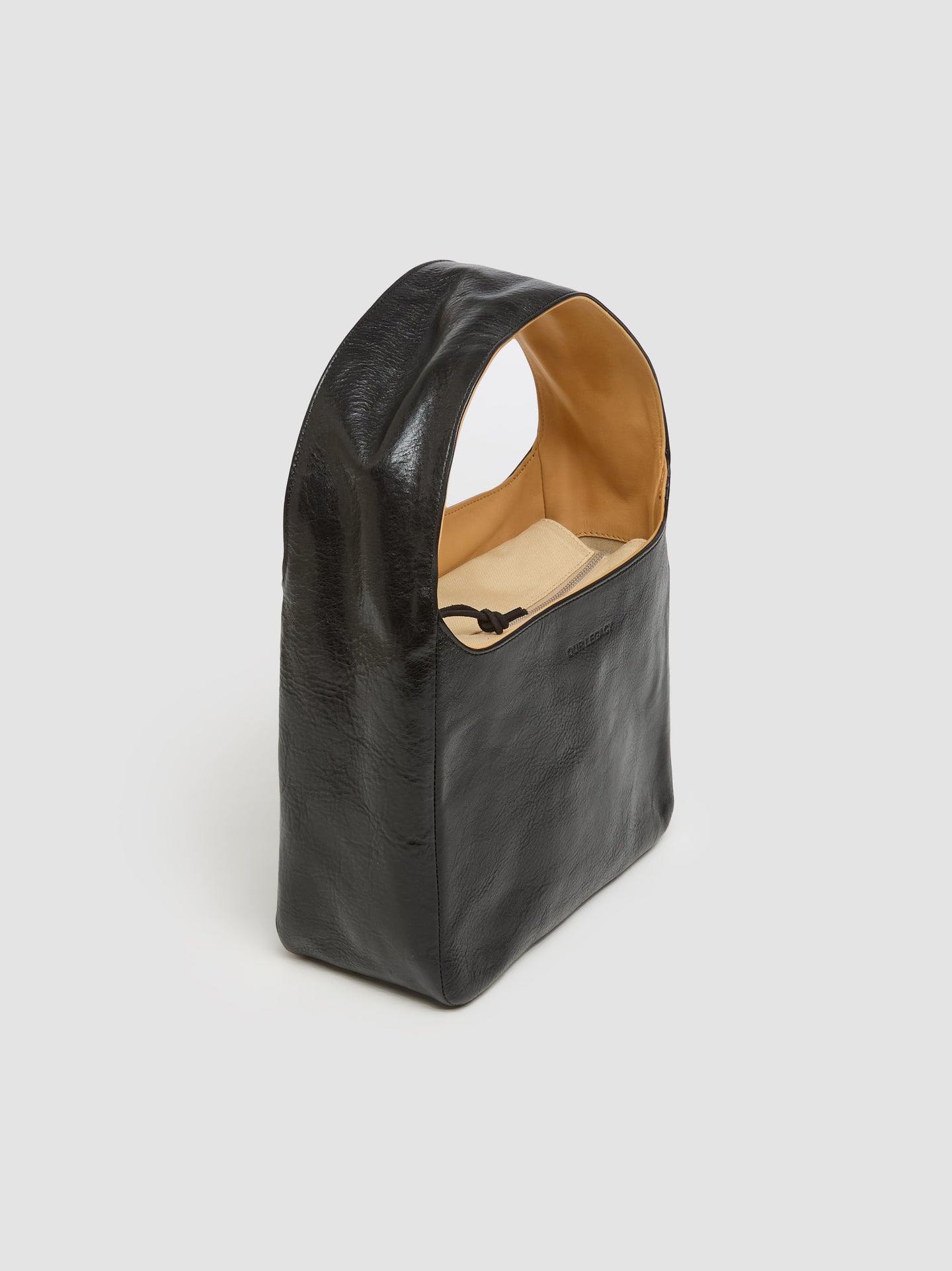 Brick Bag in Black Leather