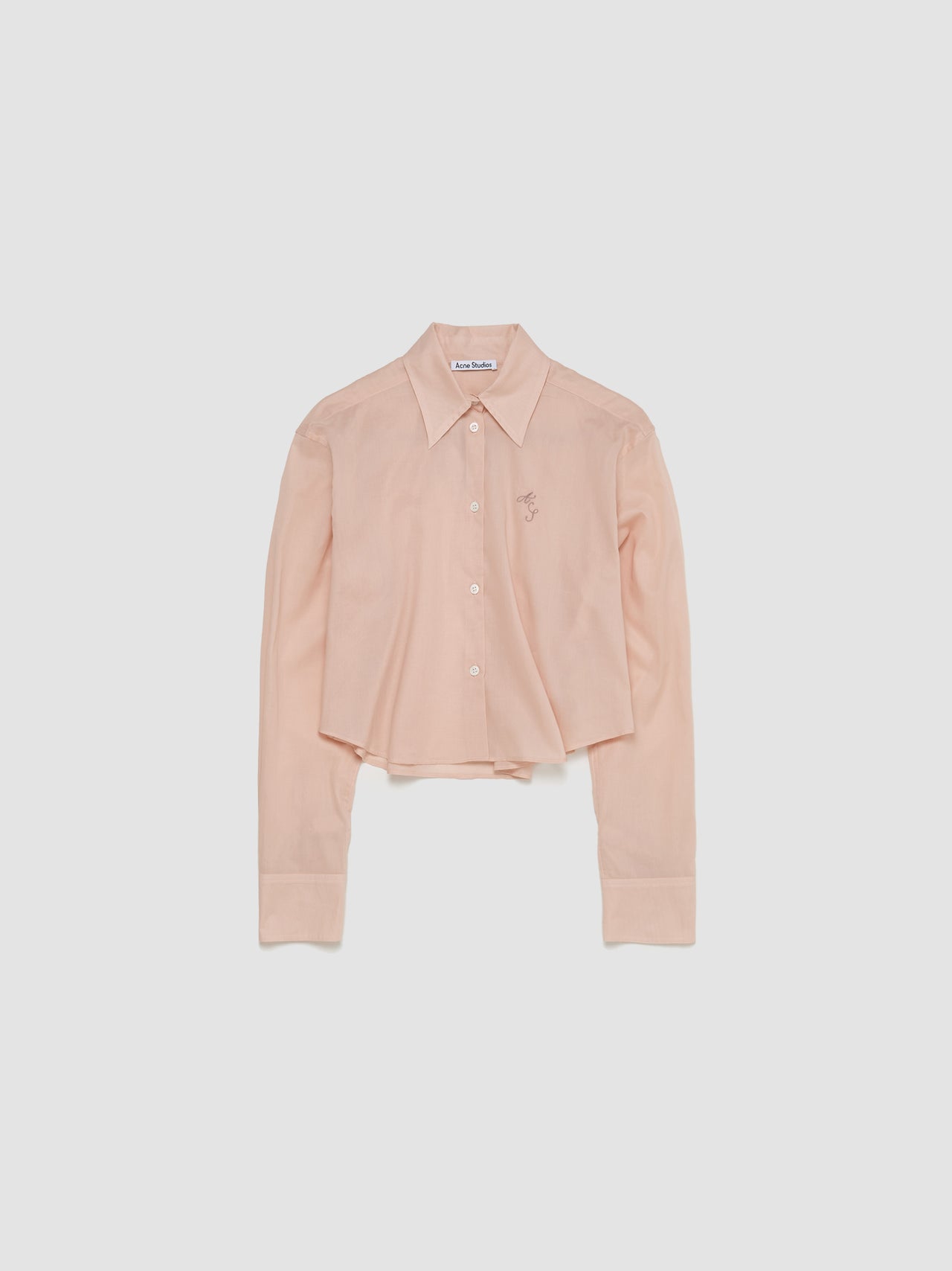 Logo Embroidered Shirt in Dusty Pink