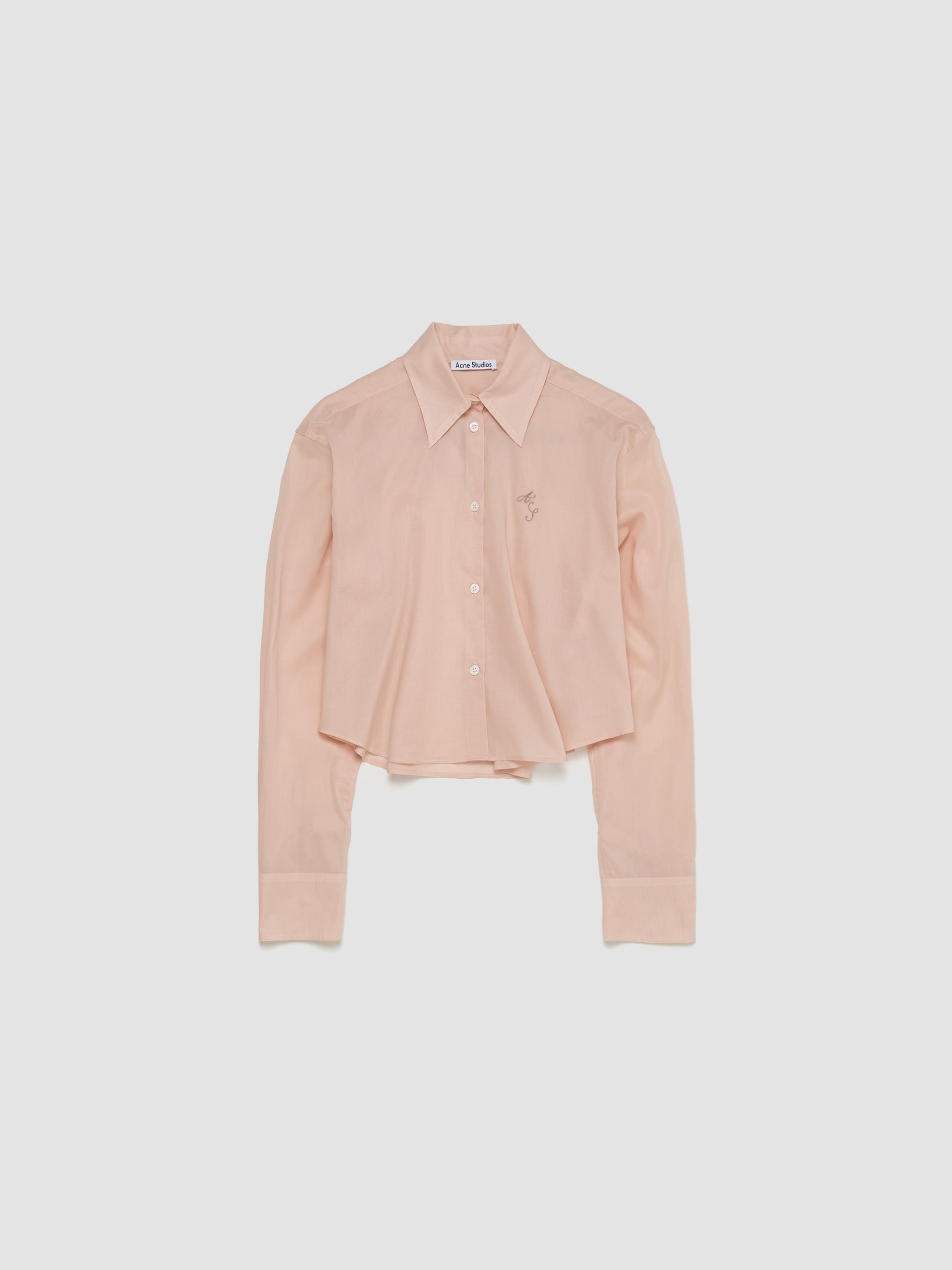 Logo Embroidered Shirt in Dusty Pink