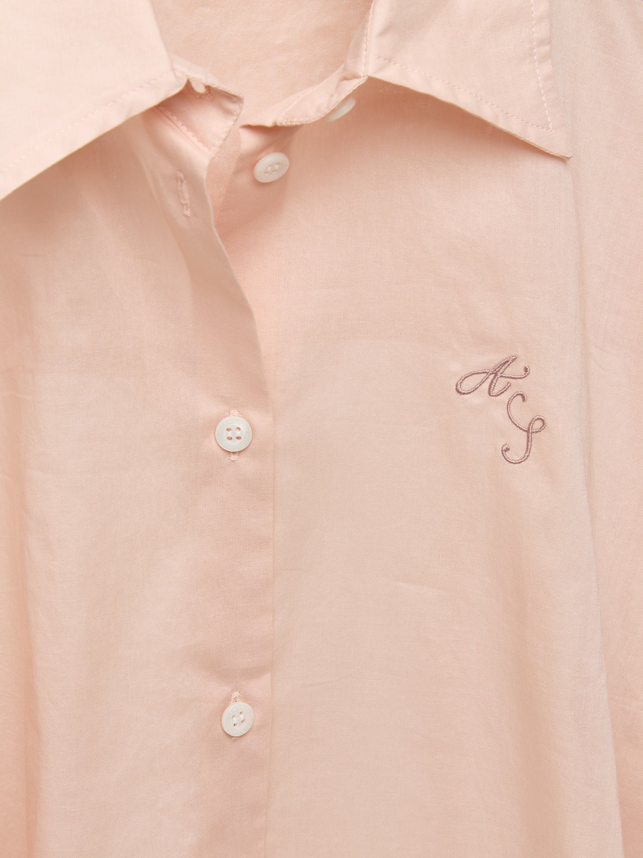 Logo Embroidered Shirt in Dusty Pink