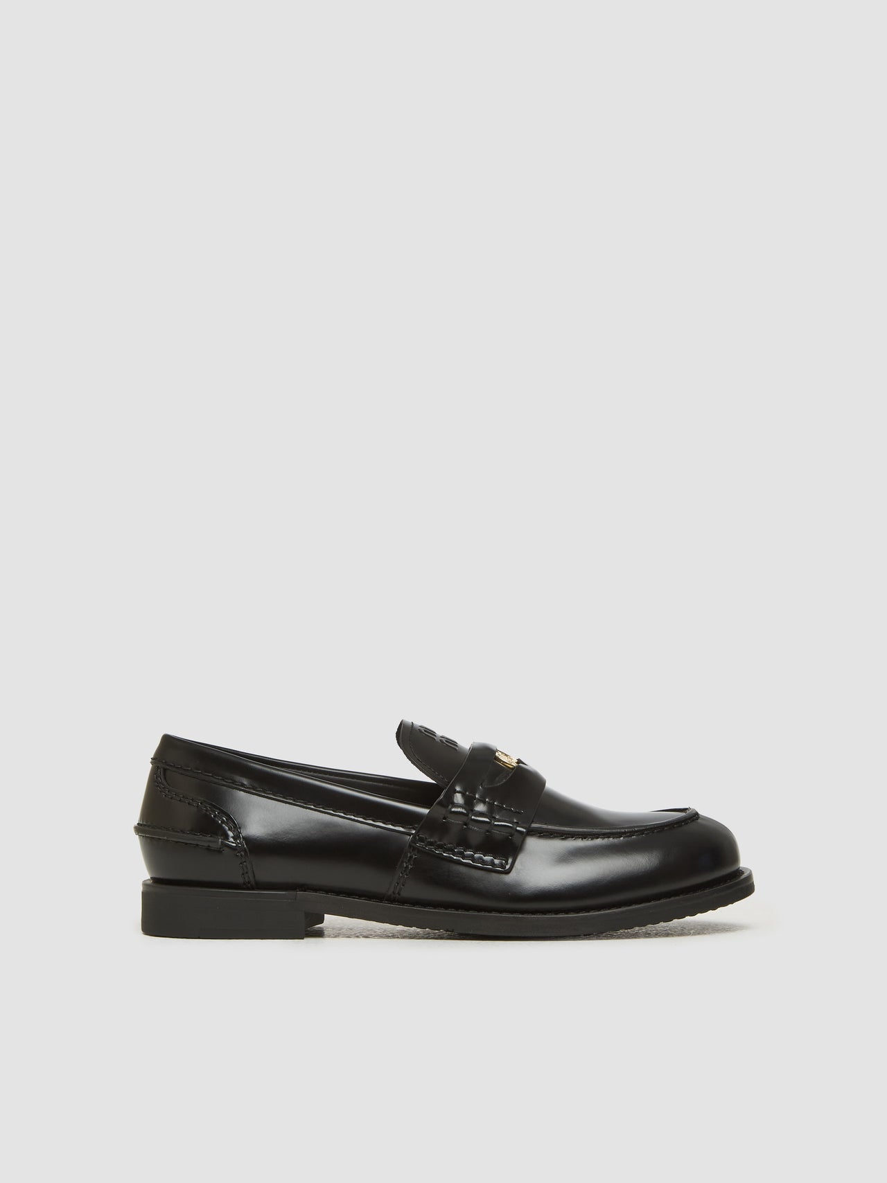 Leather Penny Loafers in Black