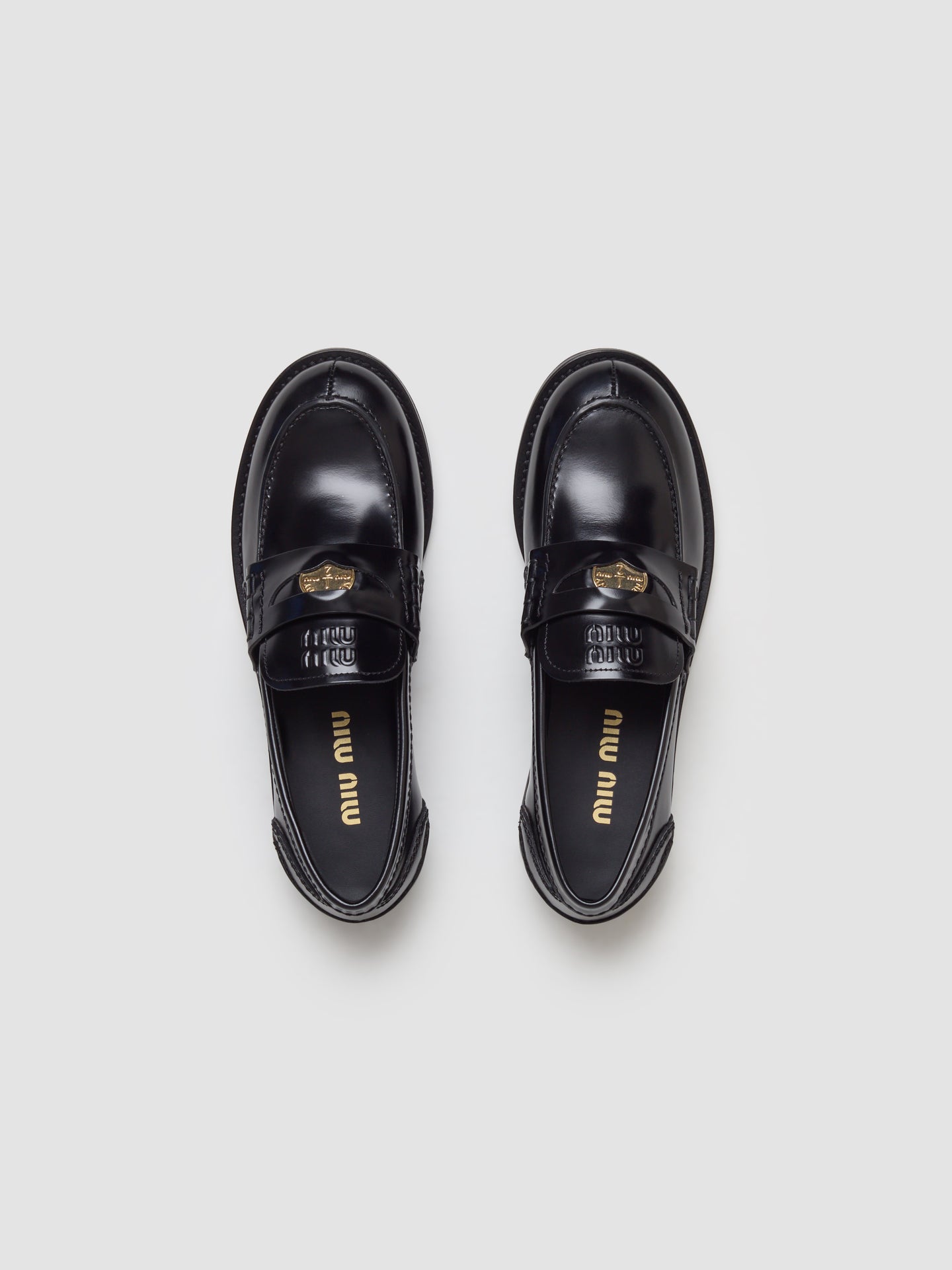 Leather Penny Loafers in Black