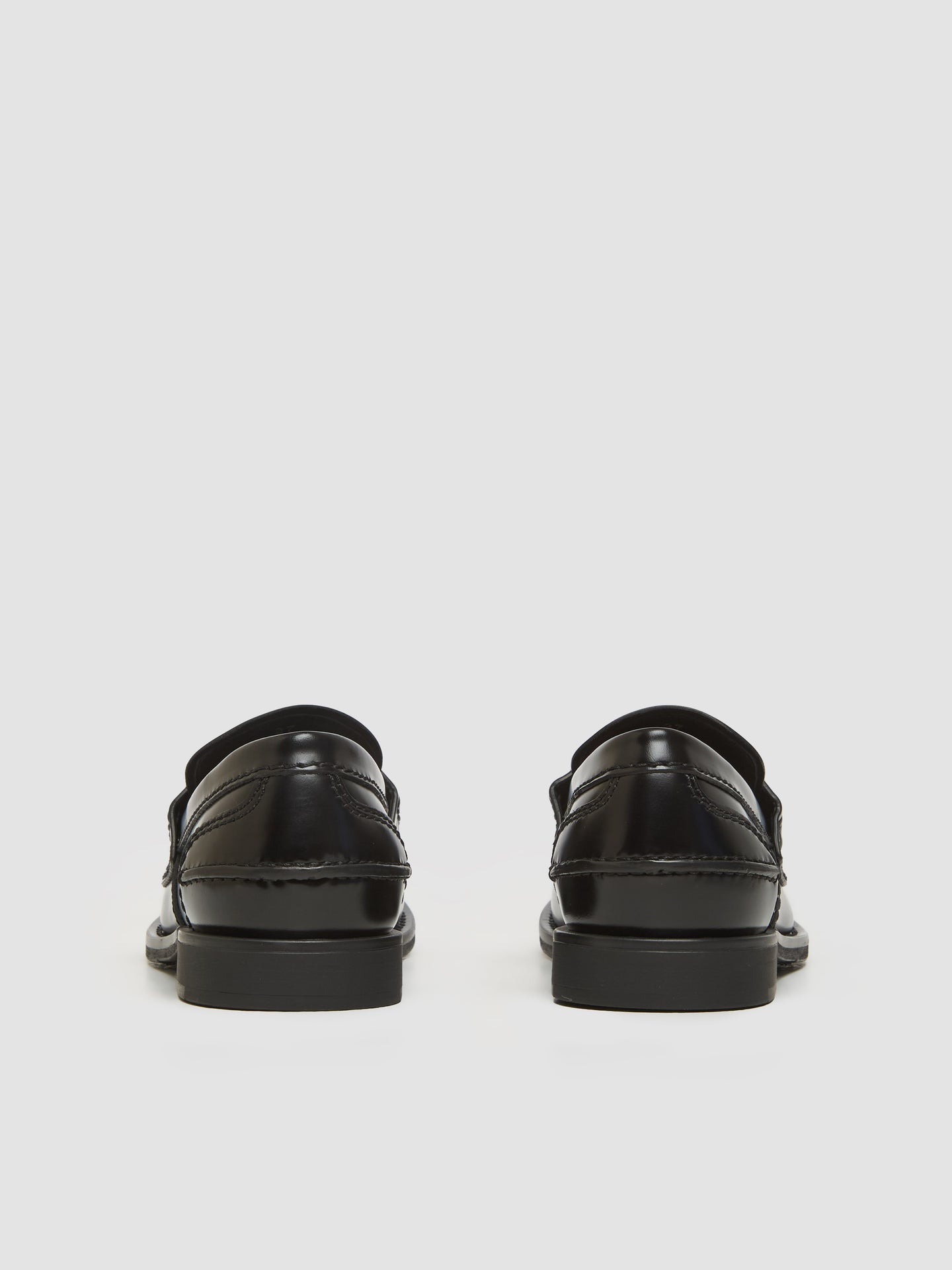 Leather Penny Loafers in Black