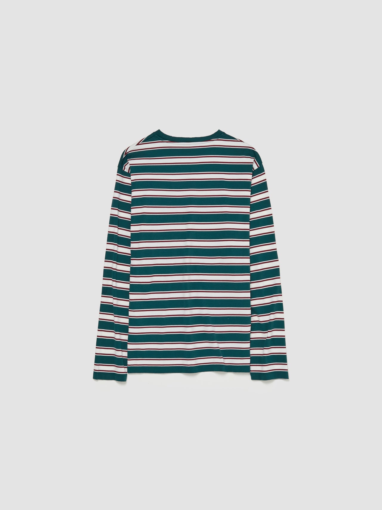 Long Sleeve Striped T-Shirt in Green & Cognac