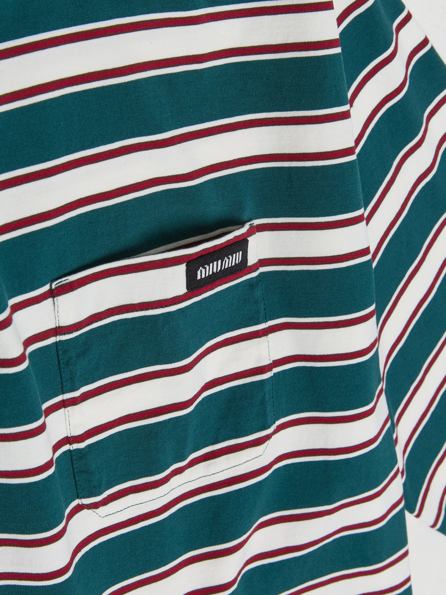 Long Sleeve Striped T-Shirt in Green & Cognac