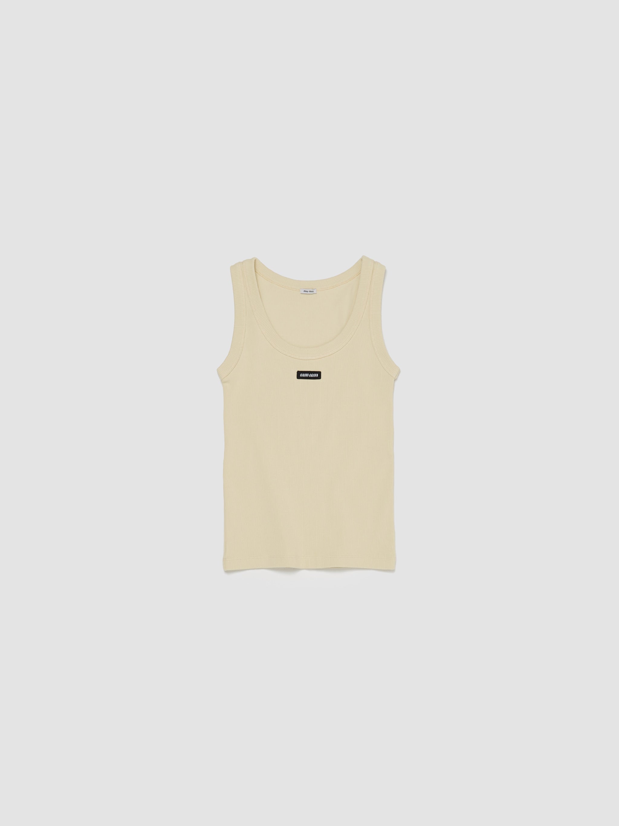 Ribbed Knit Tank Top in Natural