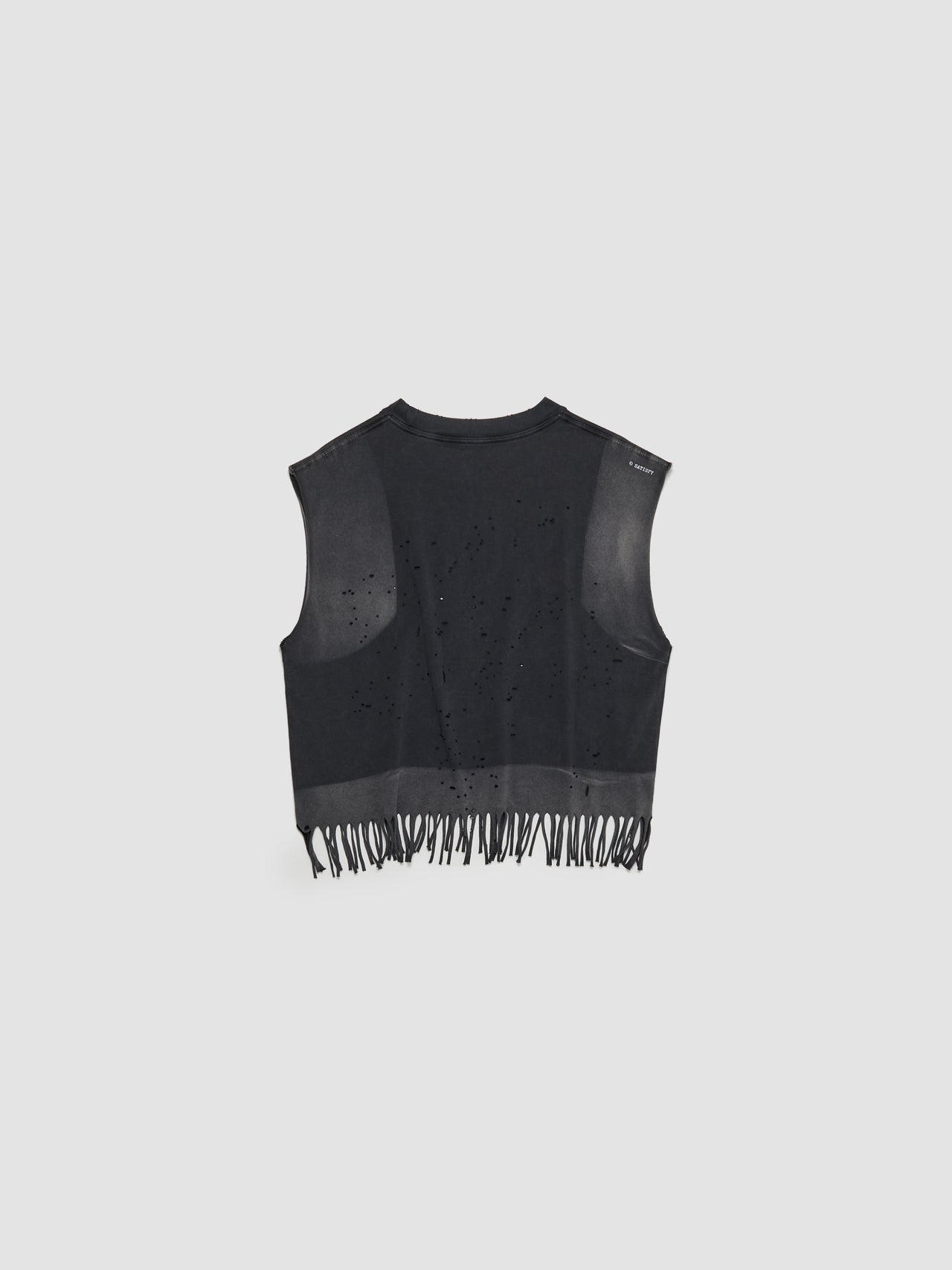 MothTech Fringe Muscle Tee in Sun Bleached Black