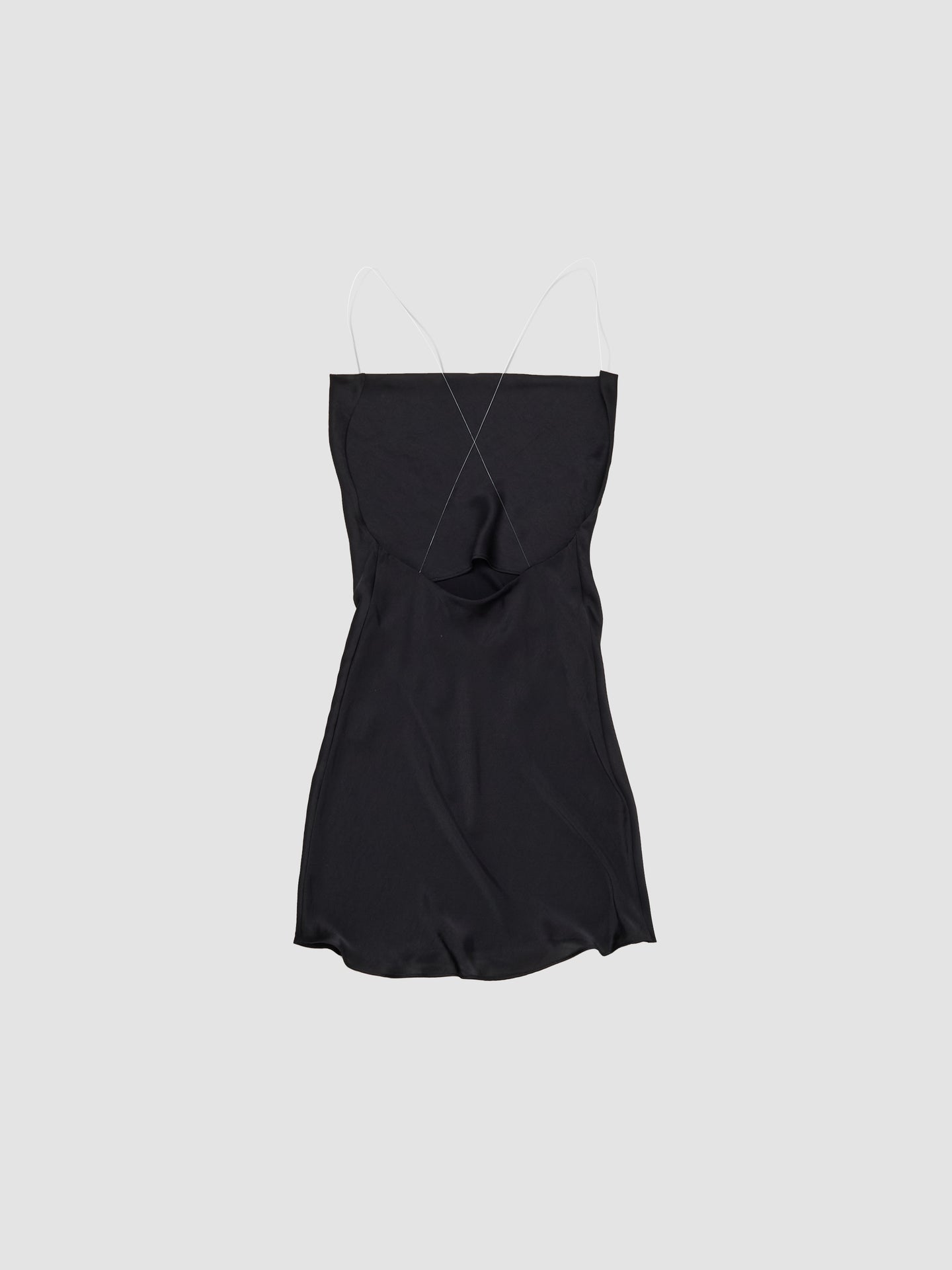 Evergreen Invisible Strap Slip Dress in Black