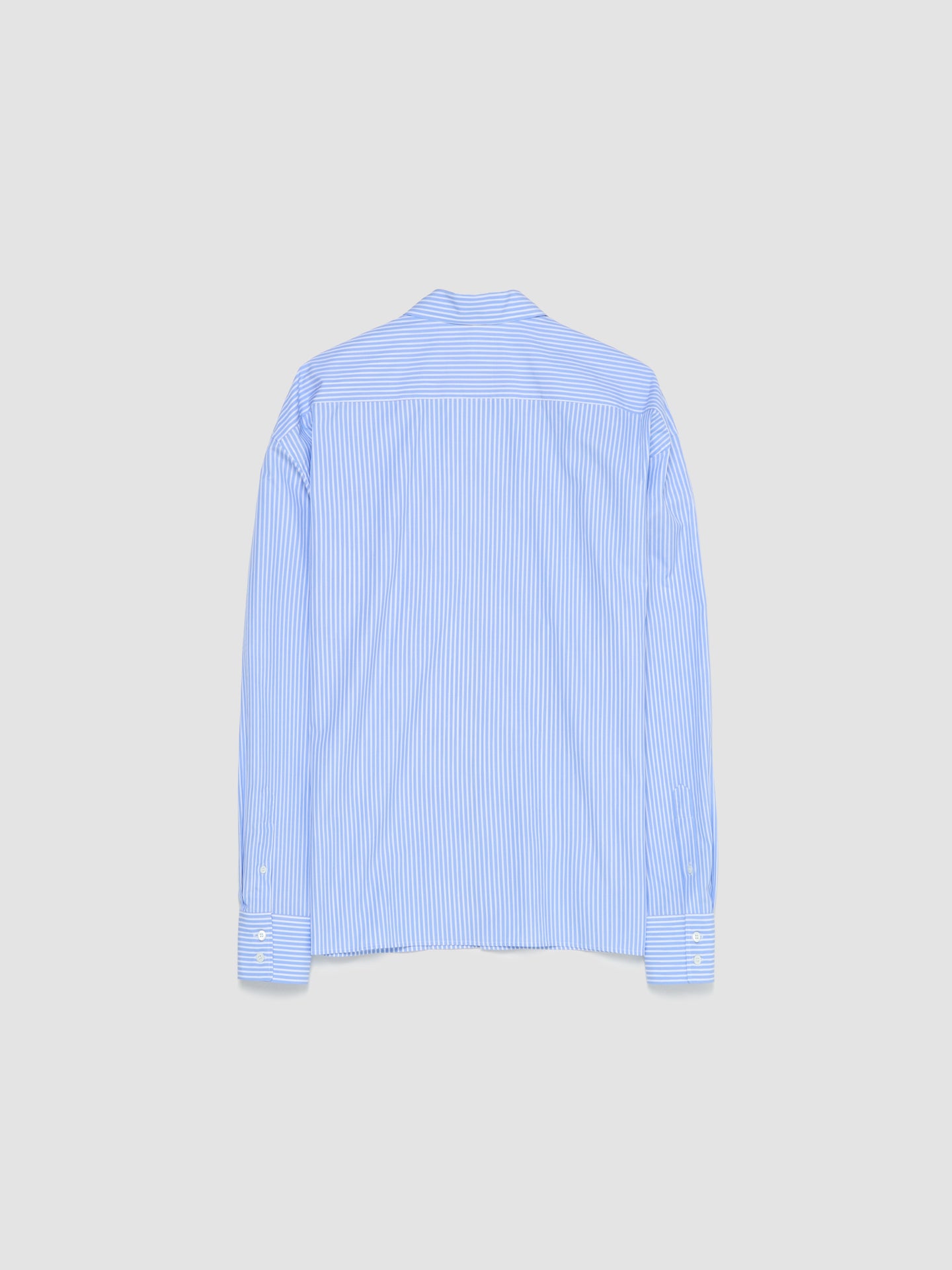 Cotton Shirt in White & Light Blue