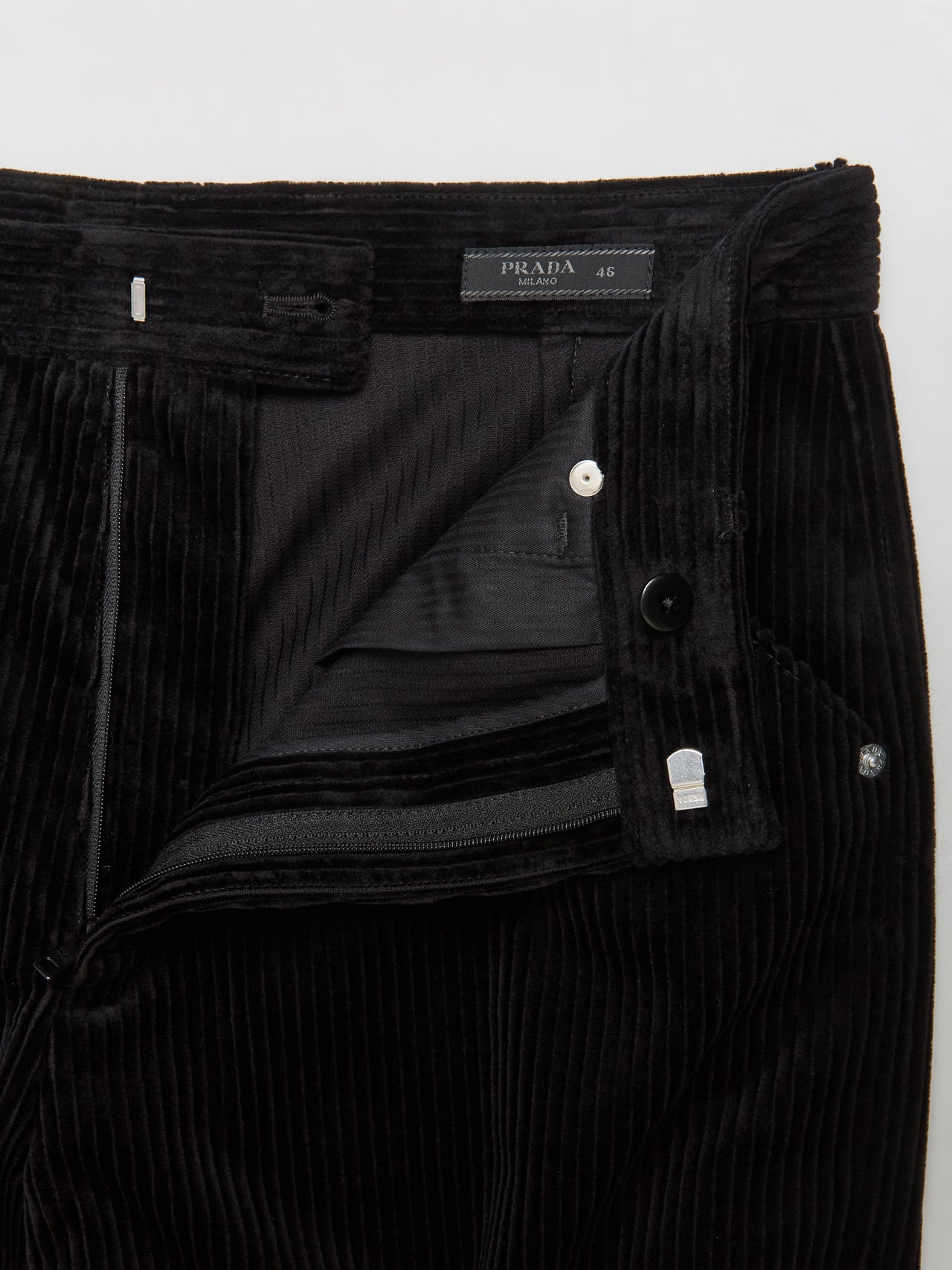 Fine Corduroy Trousers in Black