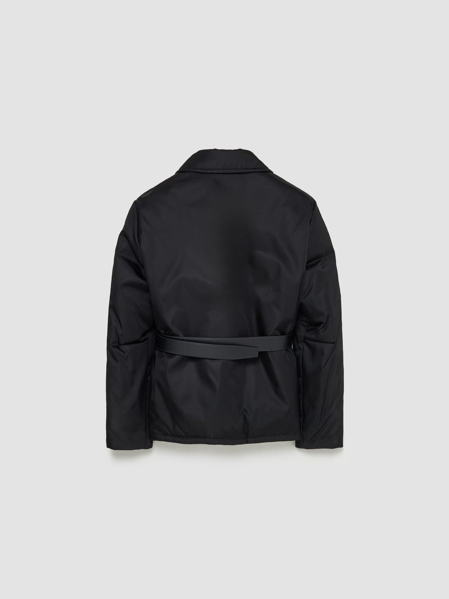 Re-Nylon Belted Down Jacket in Black