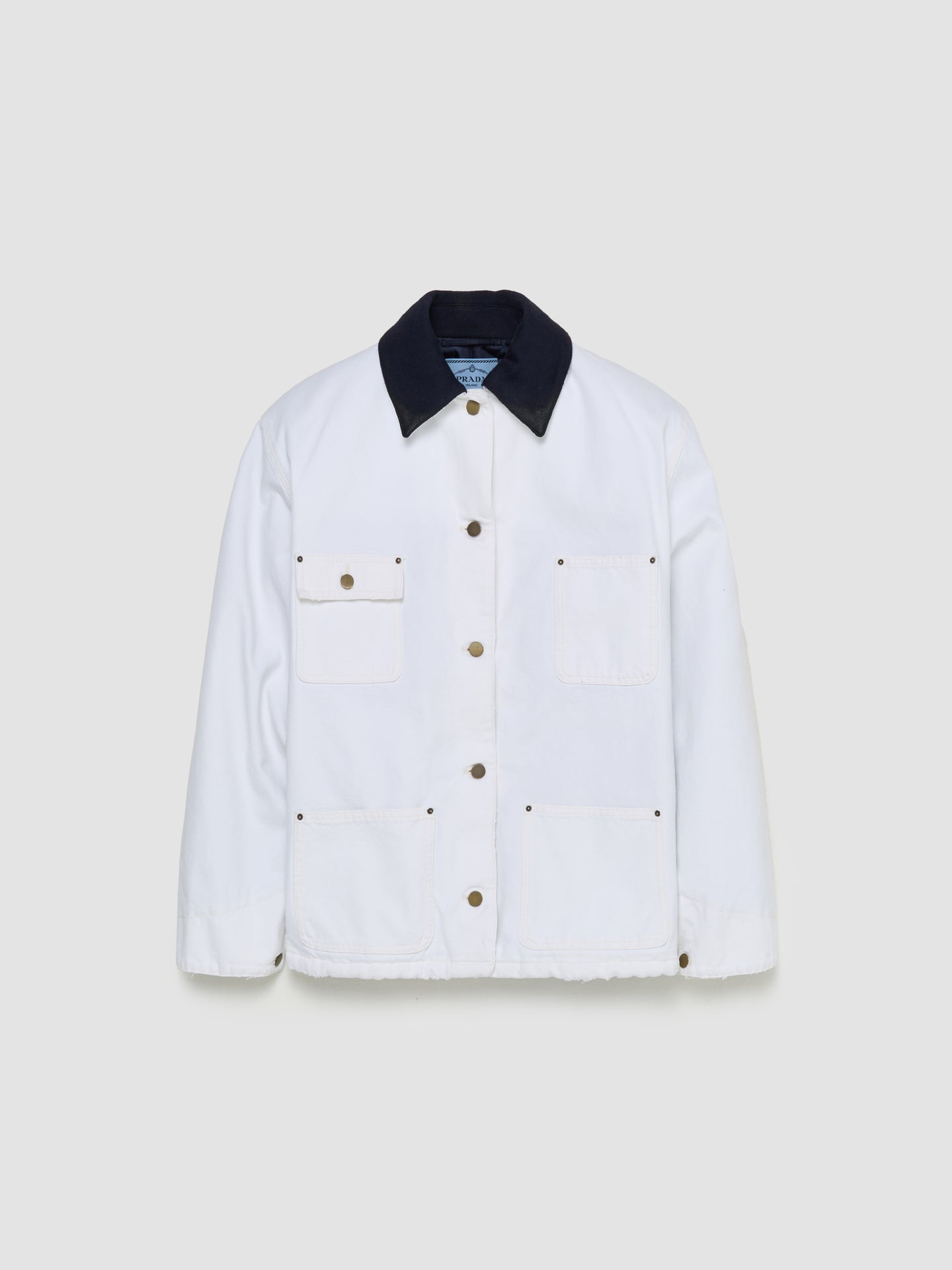 Canvas Blouson Jacket in White