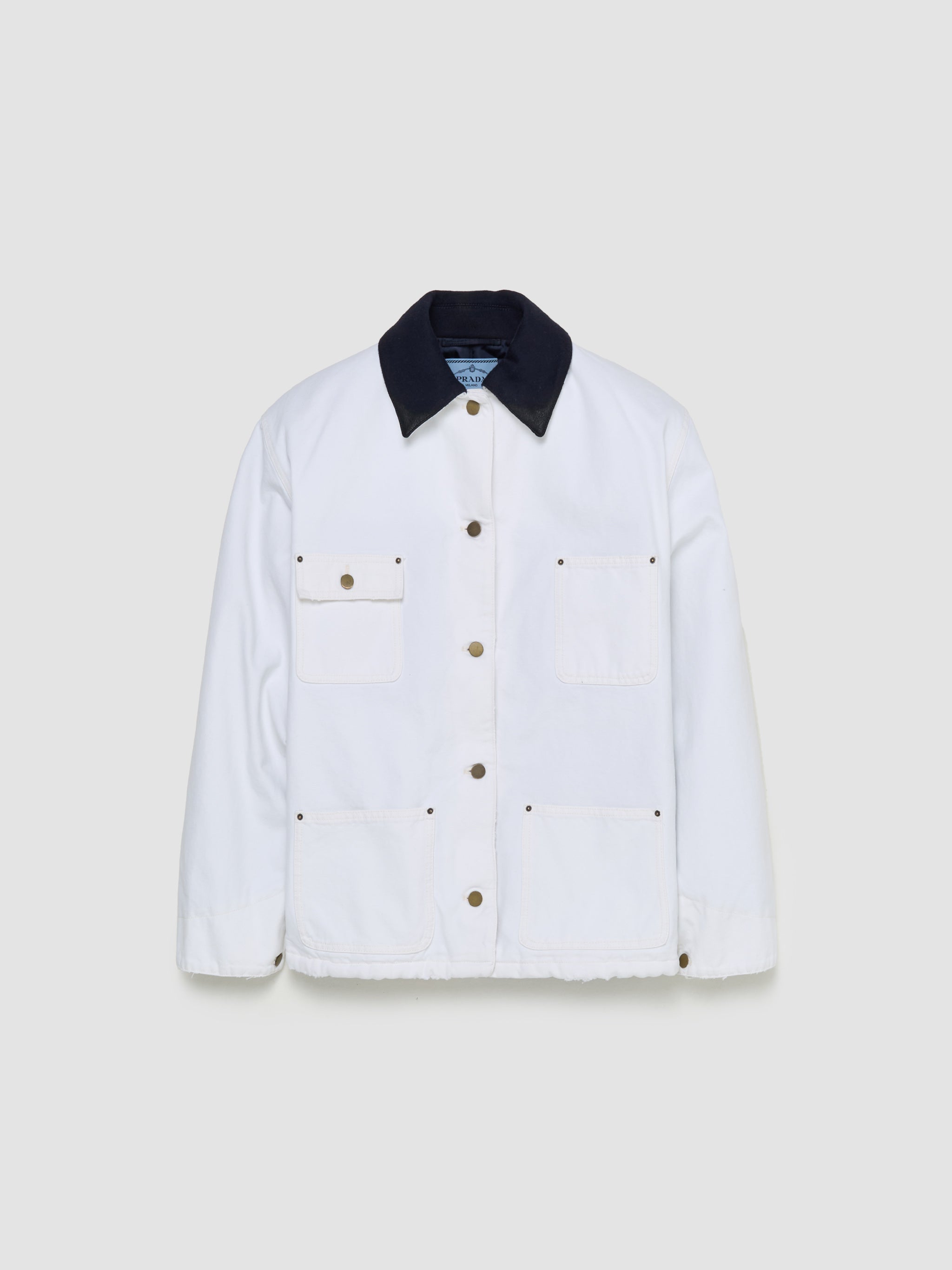 Canvas Blouson Jacket in White