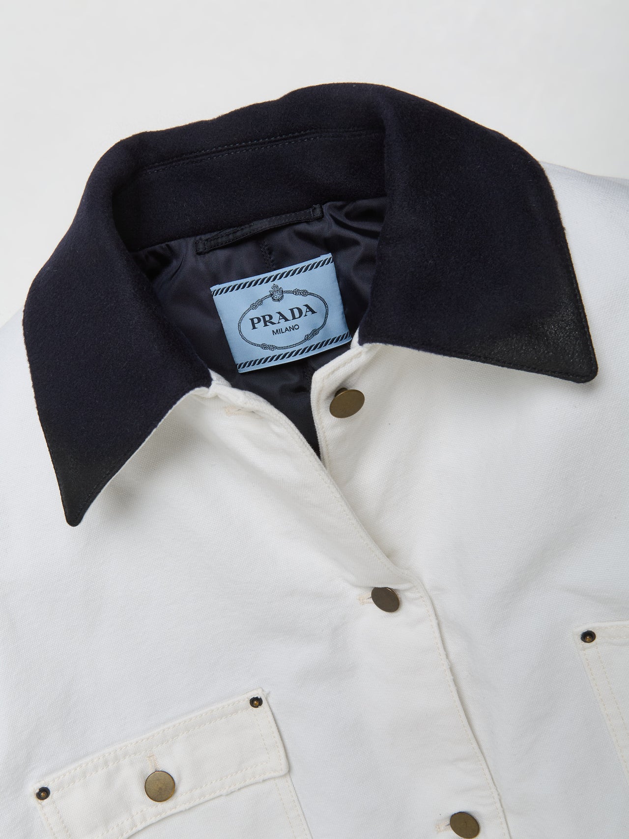 Canvas Blouson Jacket in White