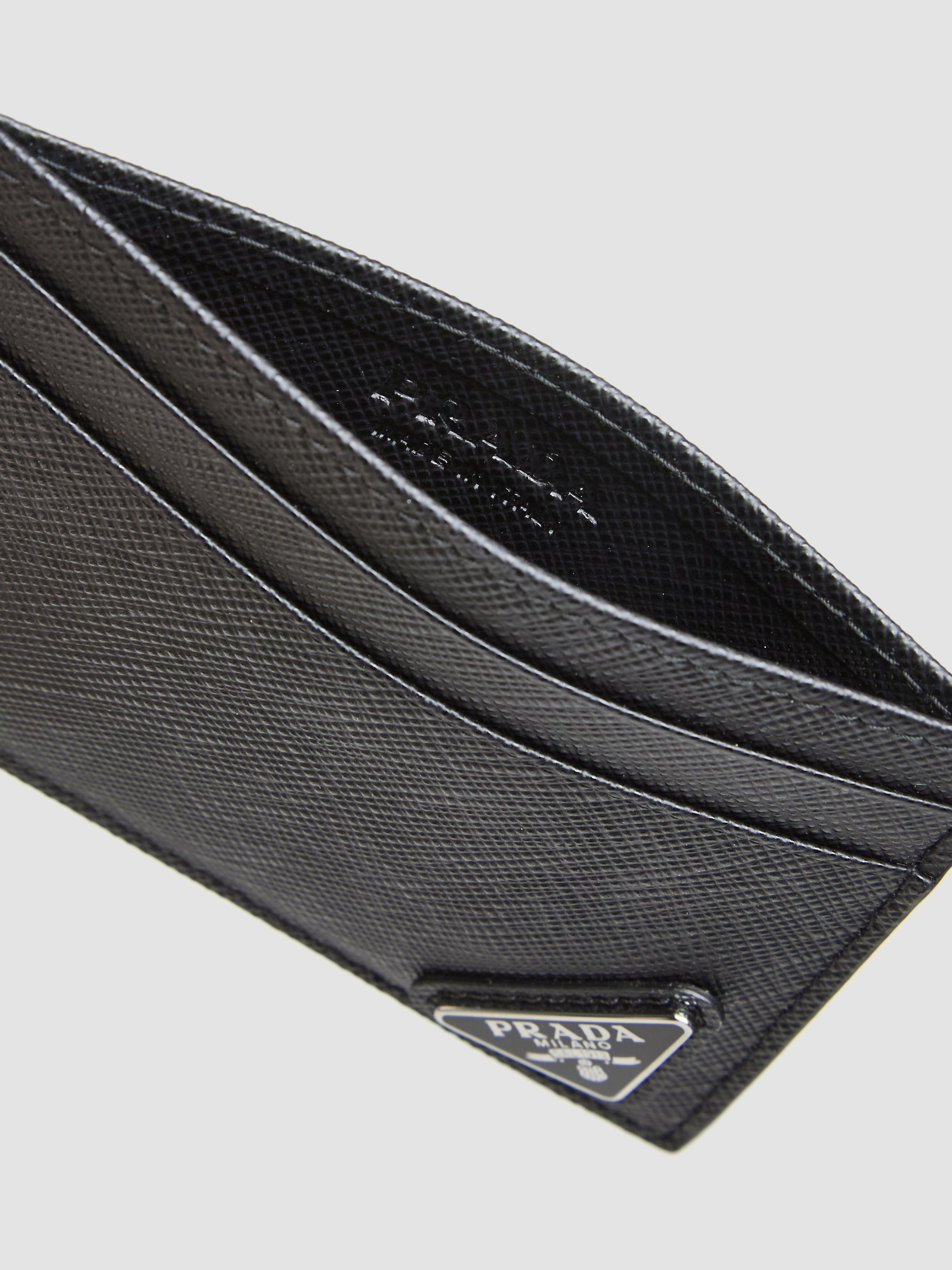 Saffiano Leather Card Holder in Black