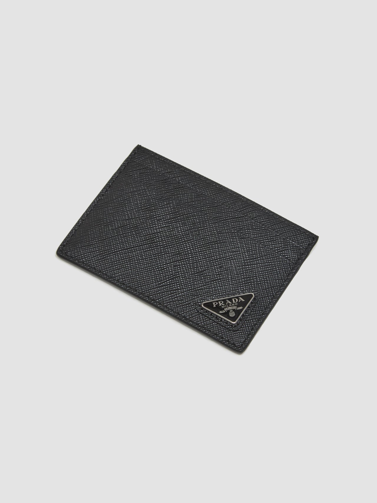 Saffiano Leather Card Holder in Black