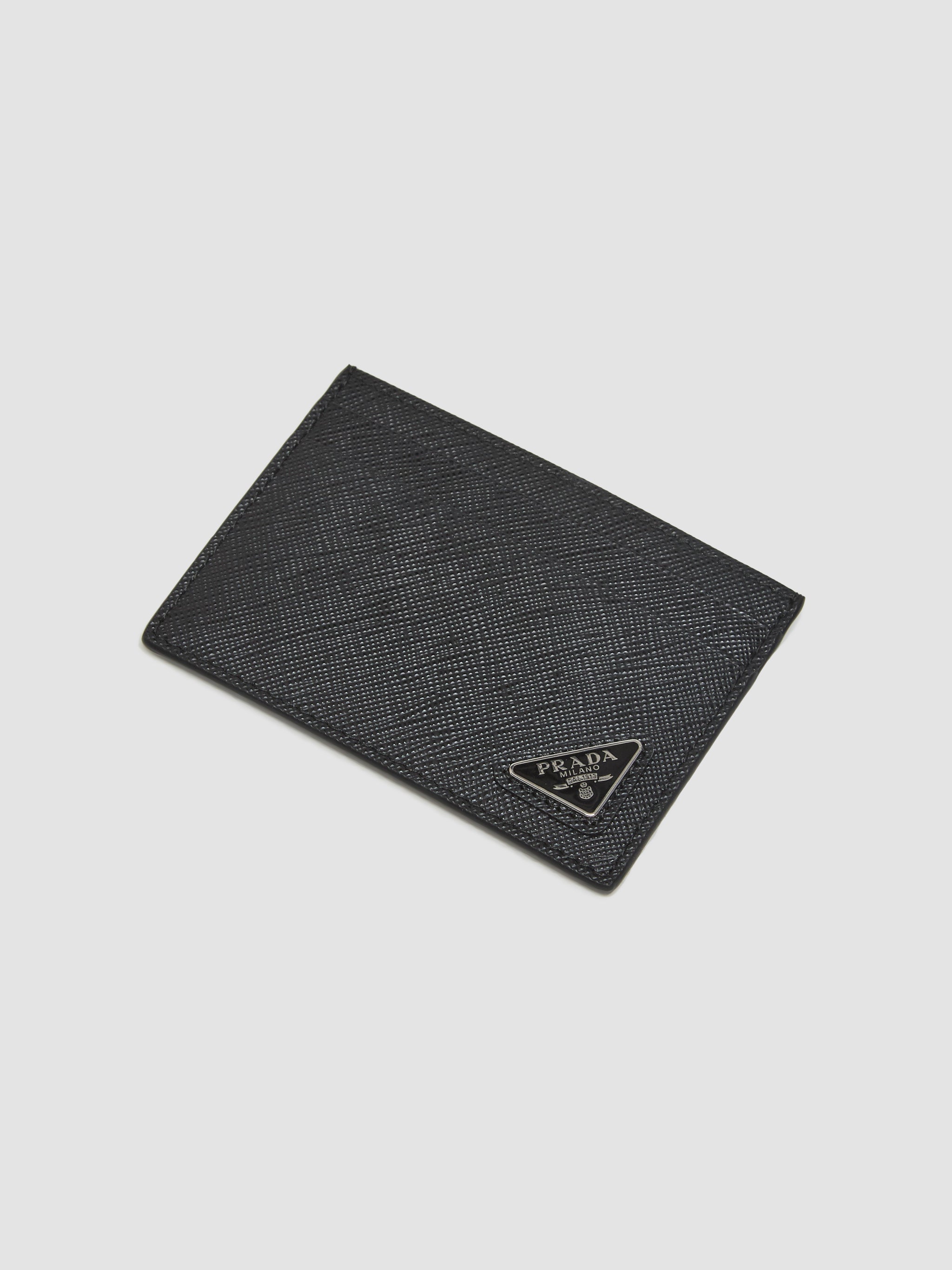 Saffiano Leather Card Holder in Black