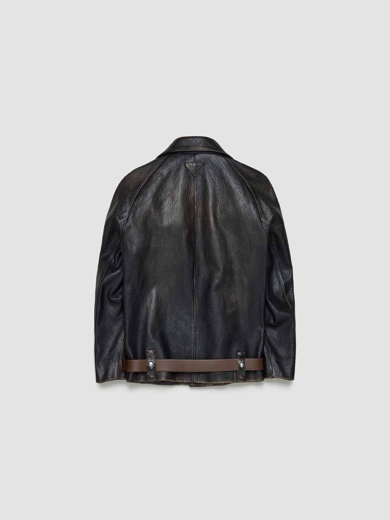 Leather Blouson Jacket in Black