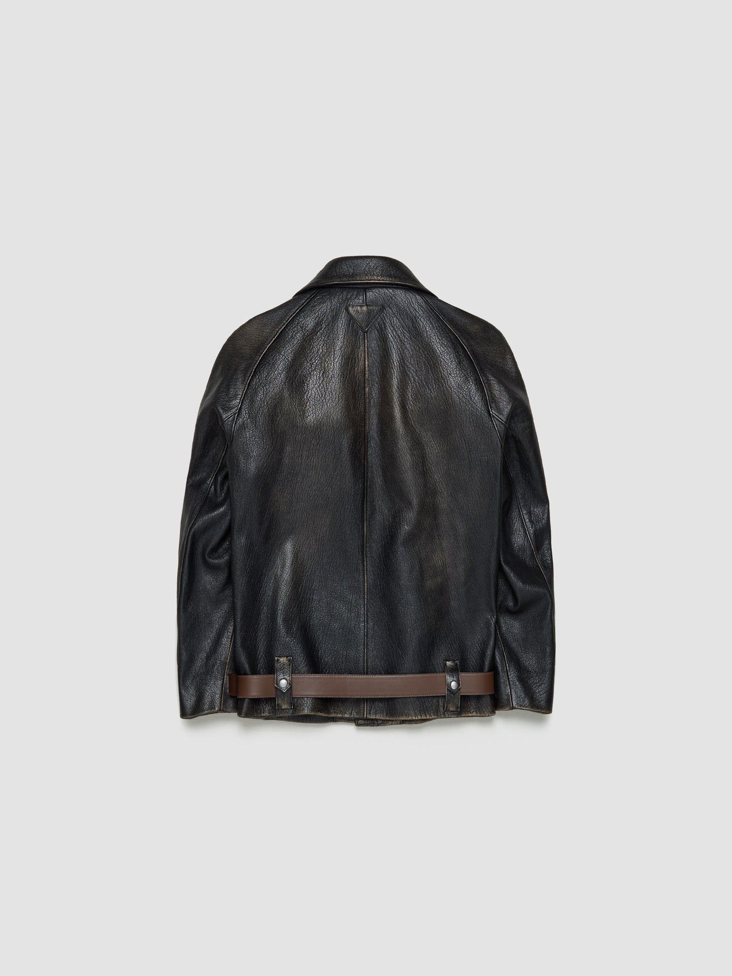 Leather Blouson Jacket in Black