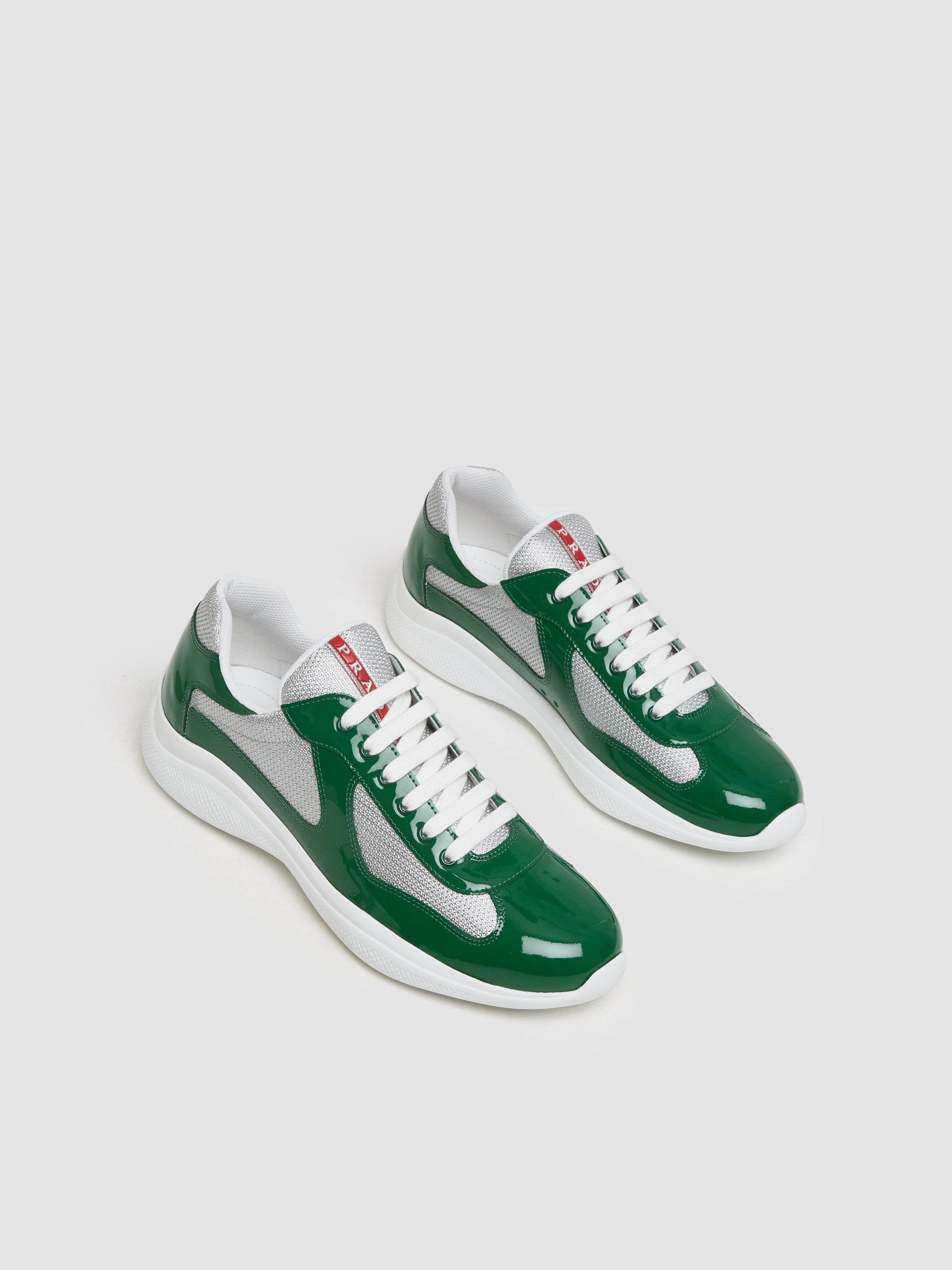 America's Cup Sneaker in Green & Silver