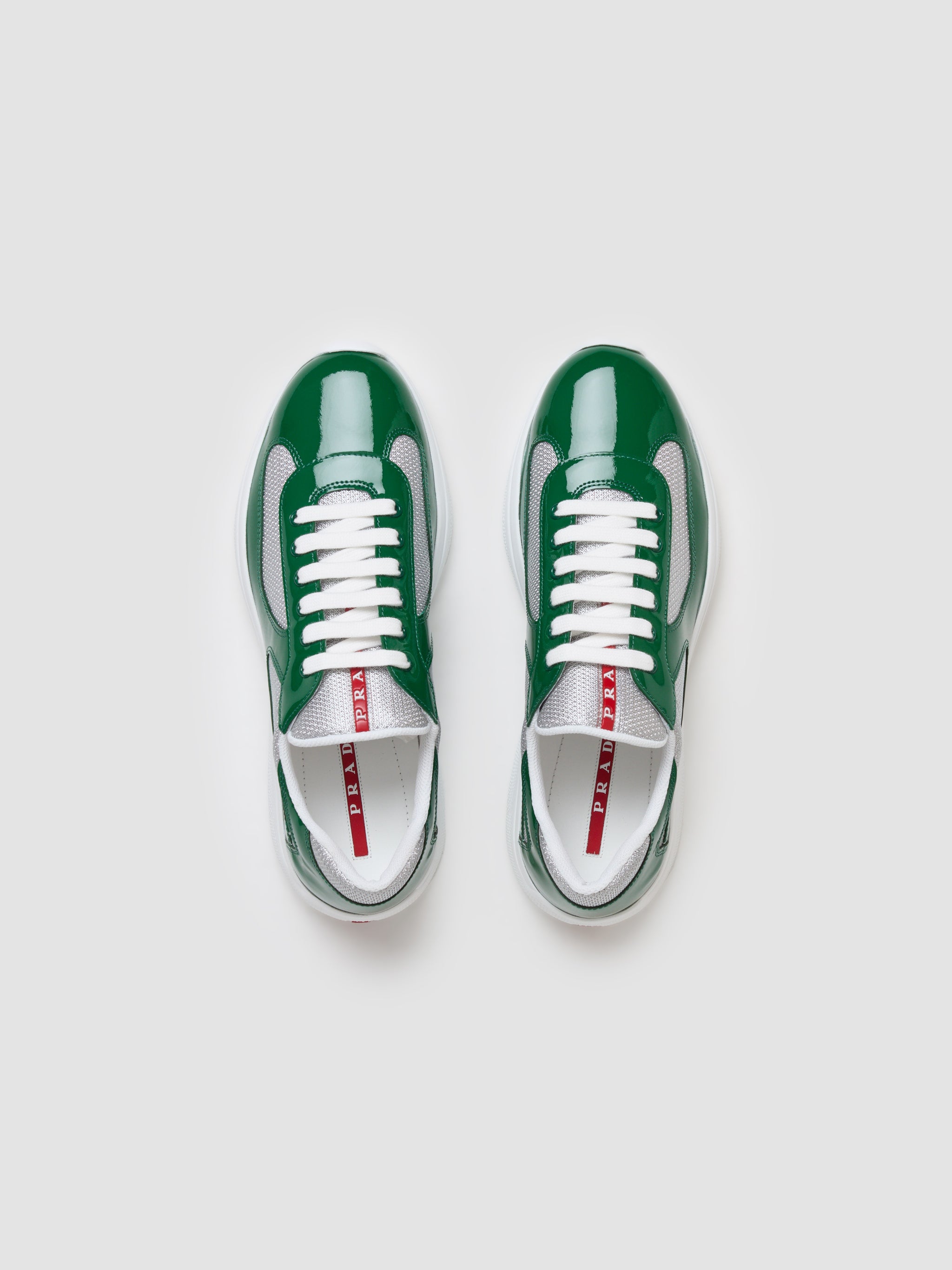 America's Cup Sneaker in Green & Silver