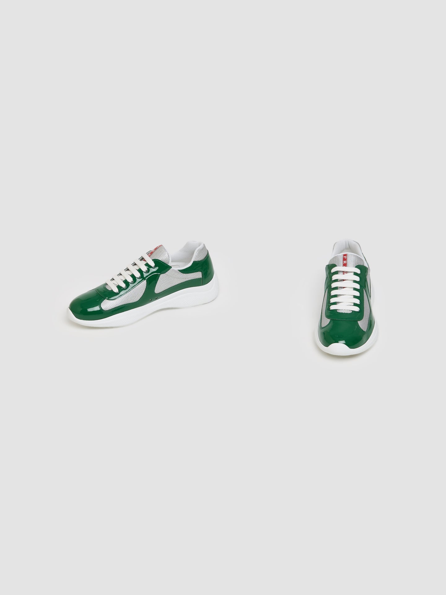 America's Cup Sneaker in Green & Silver