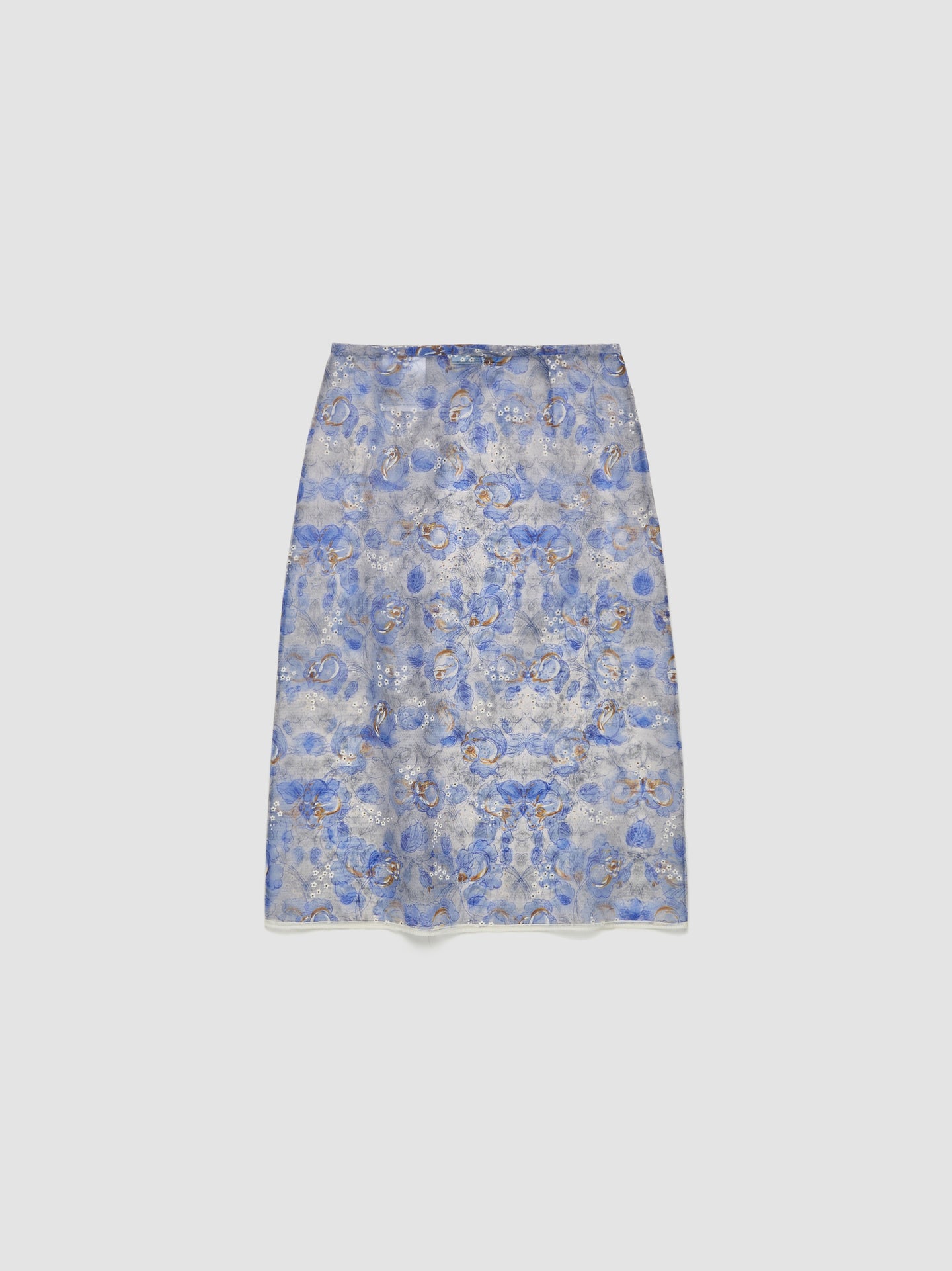 Printed Midi Skirt in Sky Blue