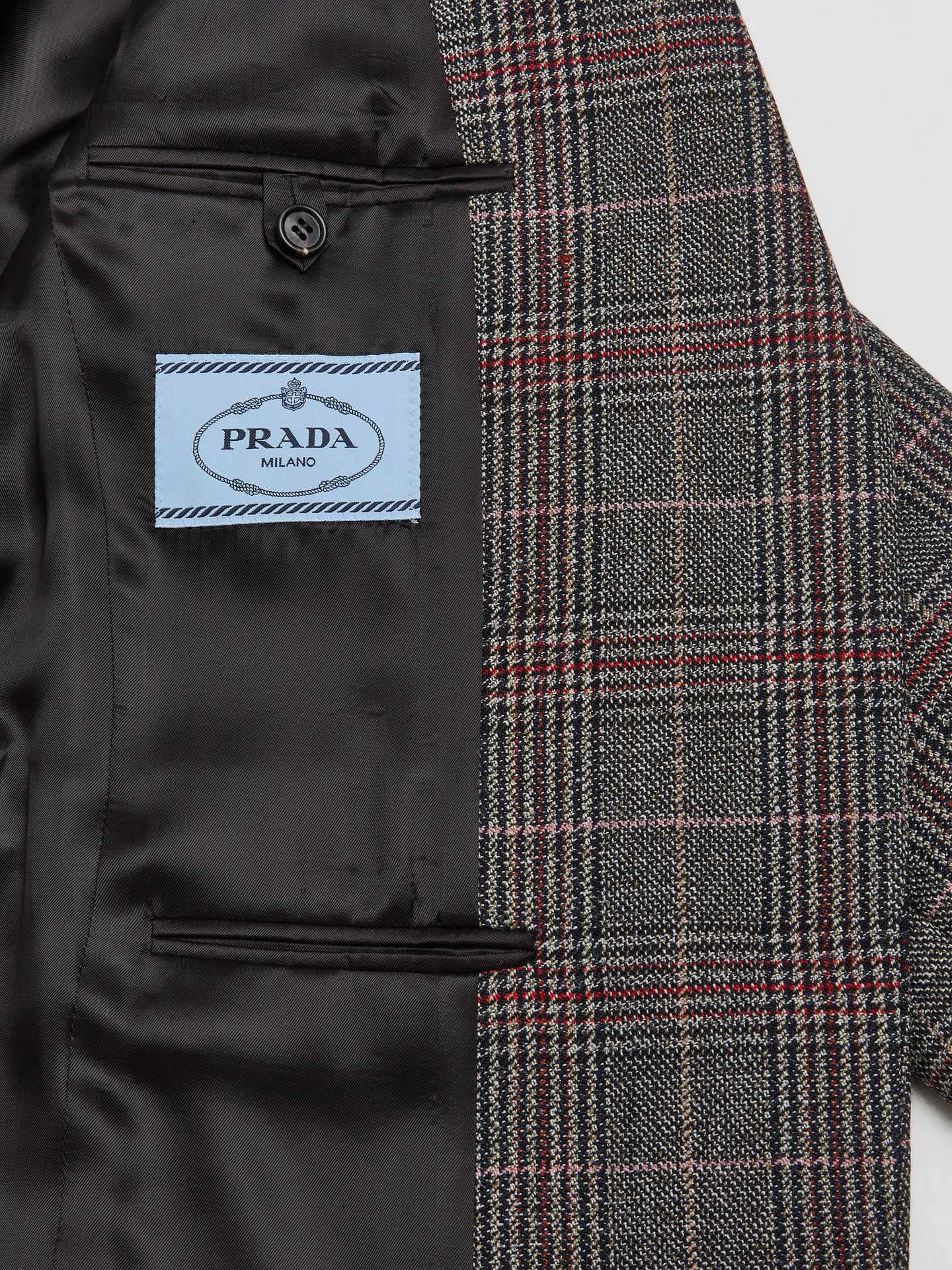 Single-Breasted Prince of Wales Check Blazer in Ebony