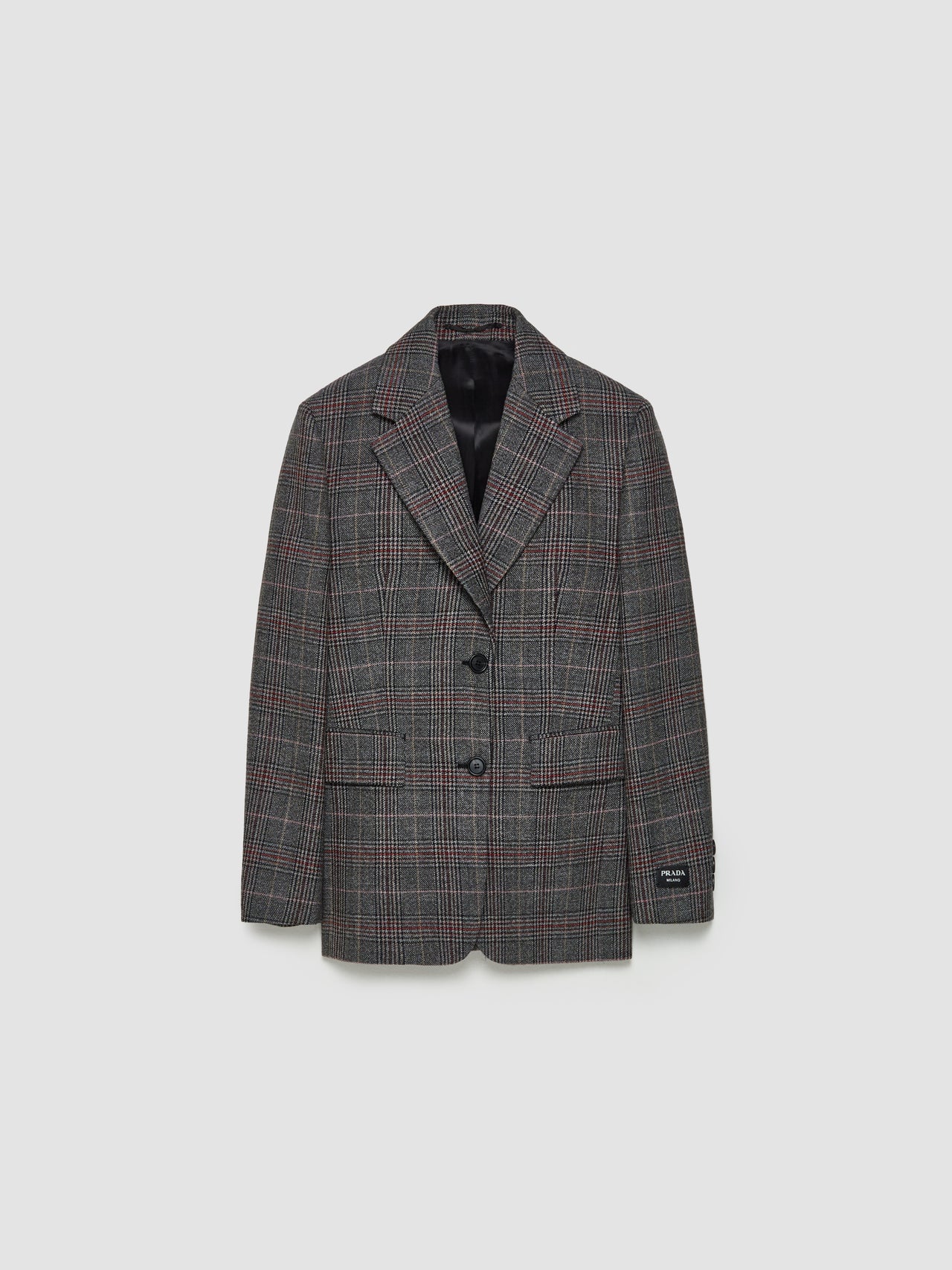 Single-Breasted Prince of Wales Check Blazer in Ebony