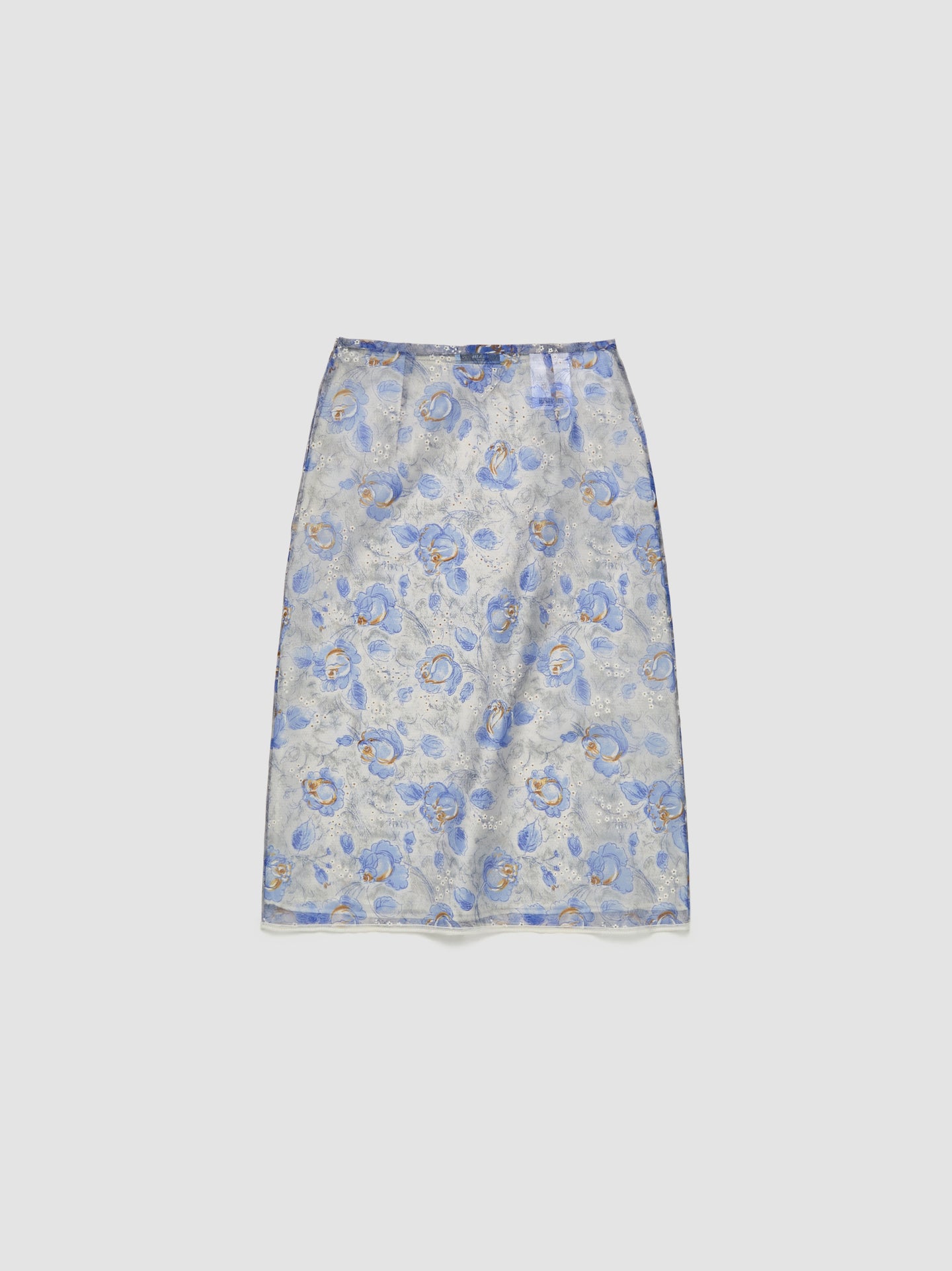 Printed Midi Skirt in Sky Blue