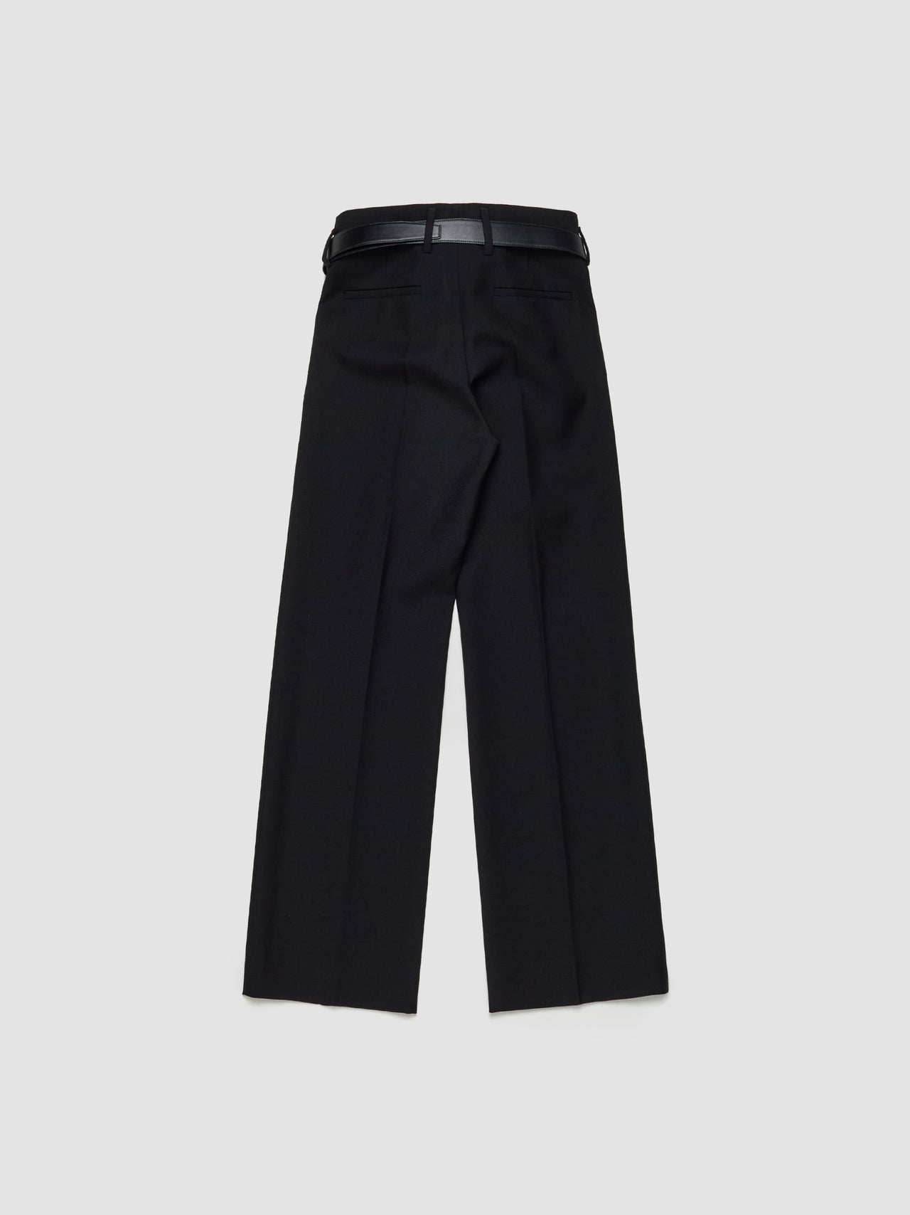 Gabardine Pants with Belt in Black