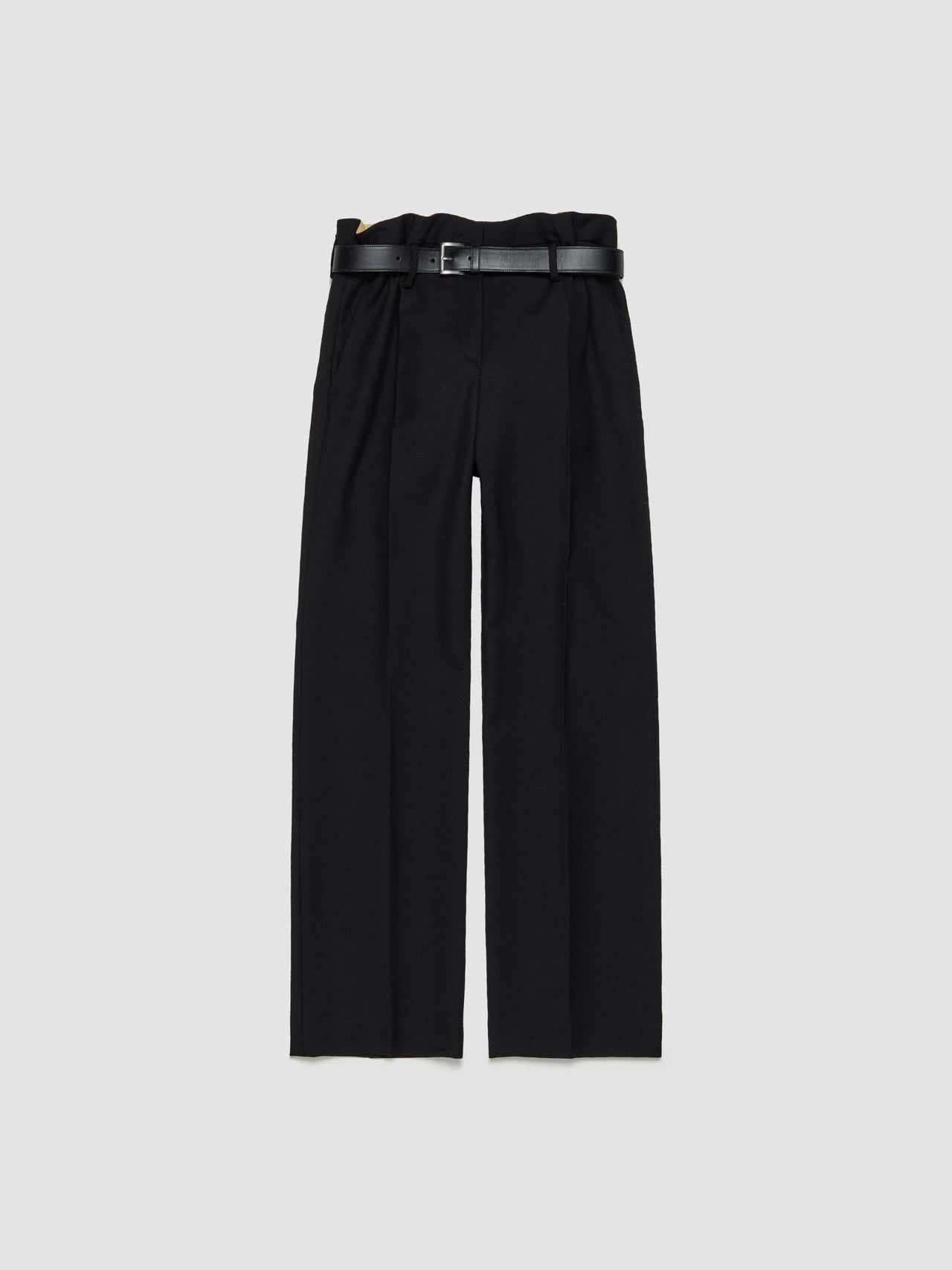 Gabardine Pants with Belt in Black