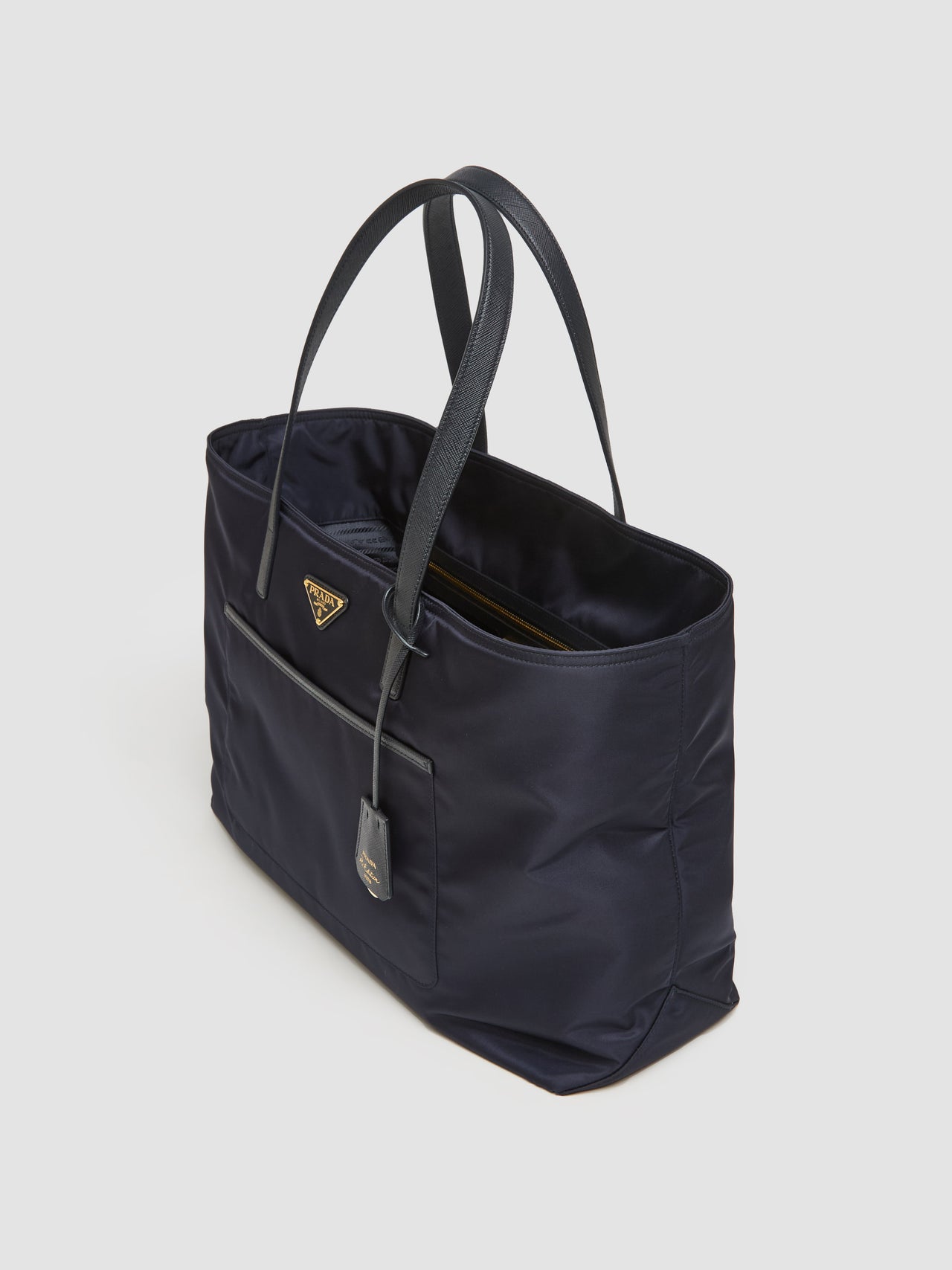 Re-Edition 1978 Large Tote Bag in Re-Nylon and Saffiano Leather in Navy