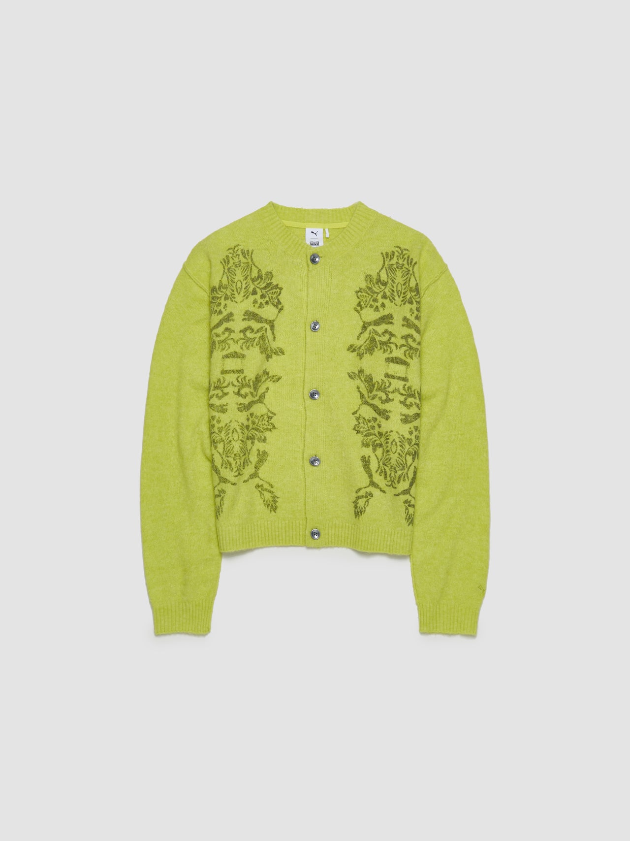 x ARIES Knitted Cardigan in Lime Sheen