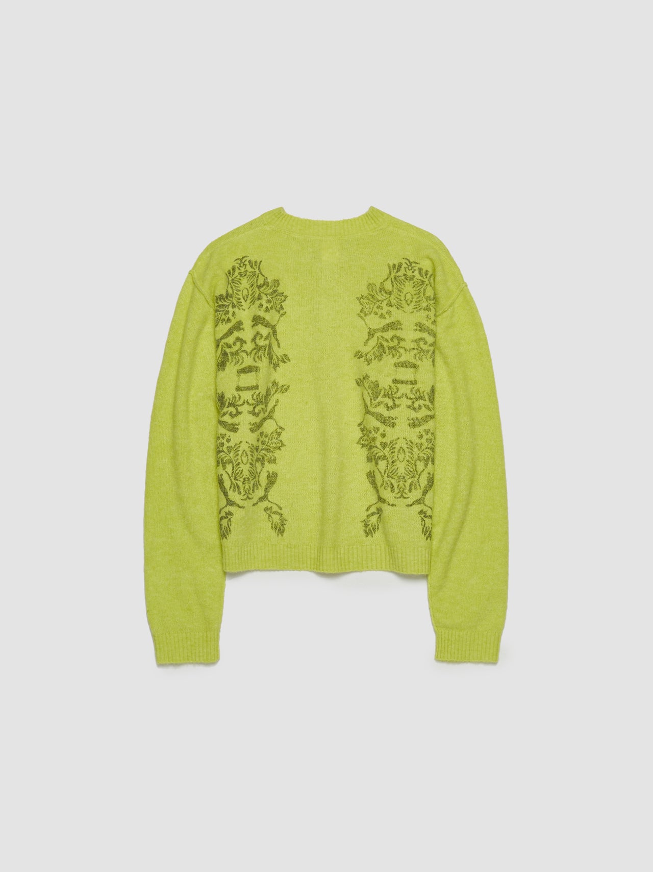 x ARIES Knitted Cardigan in Lime Sheen