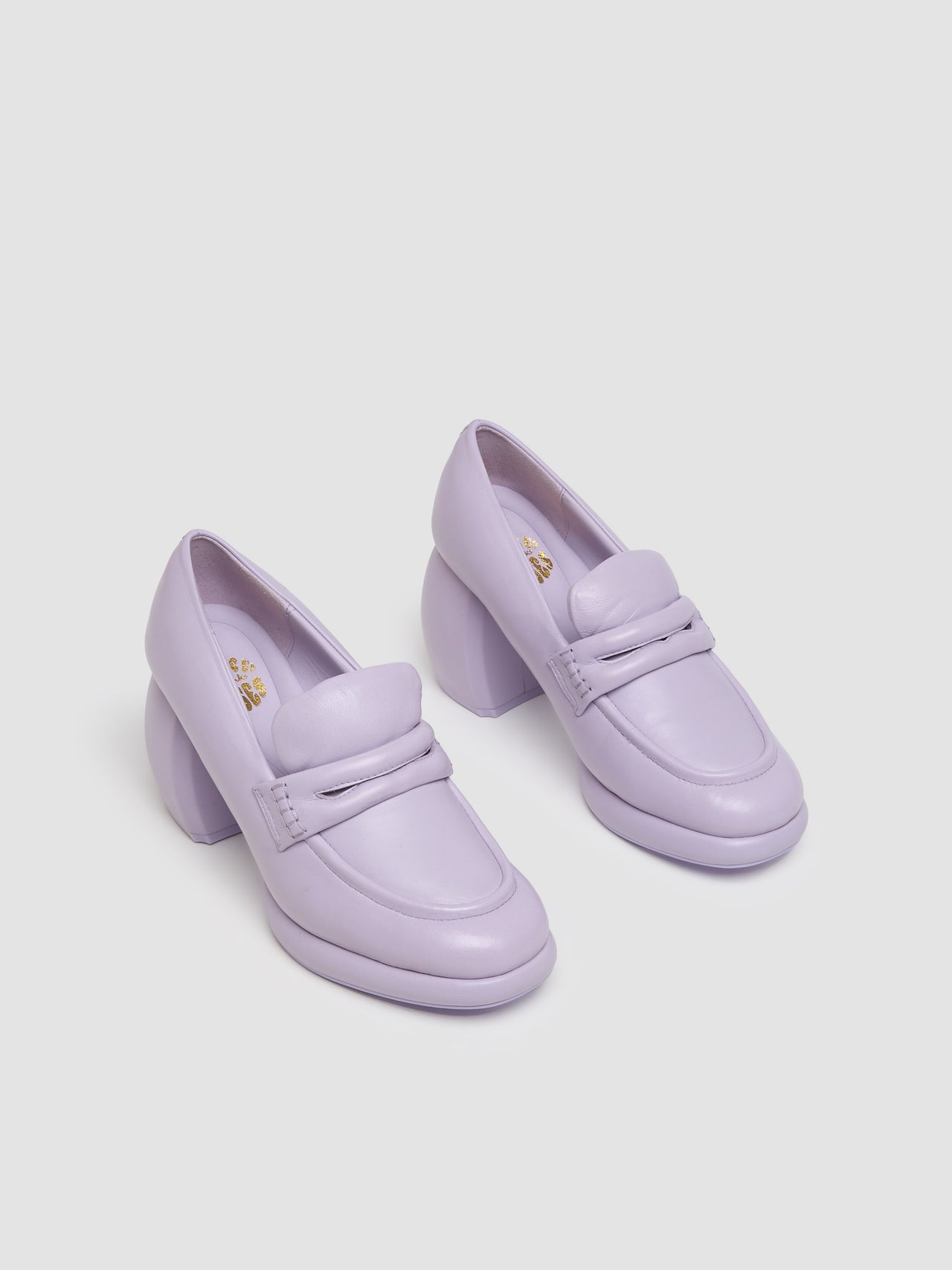 x Martine Rose Heeled Loafers in Lilac Leather