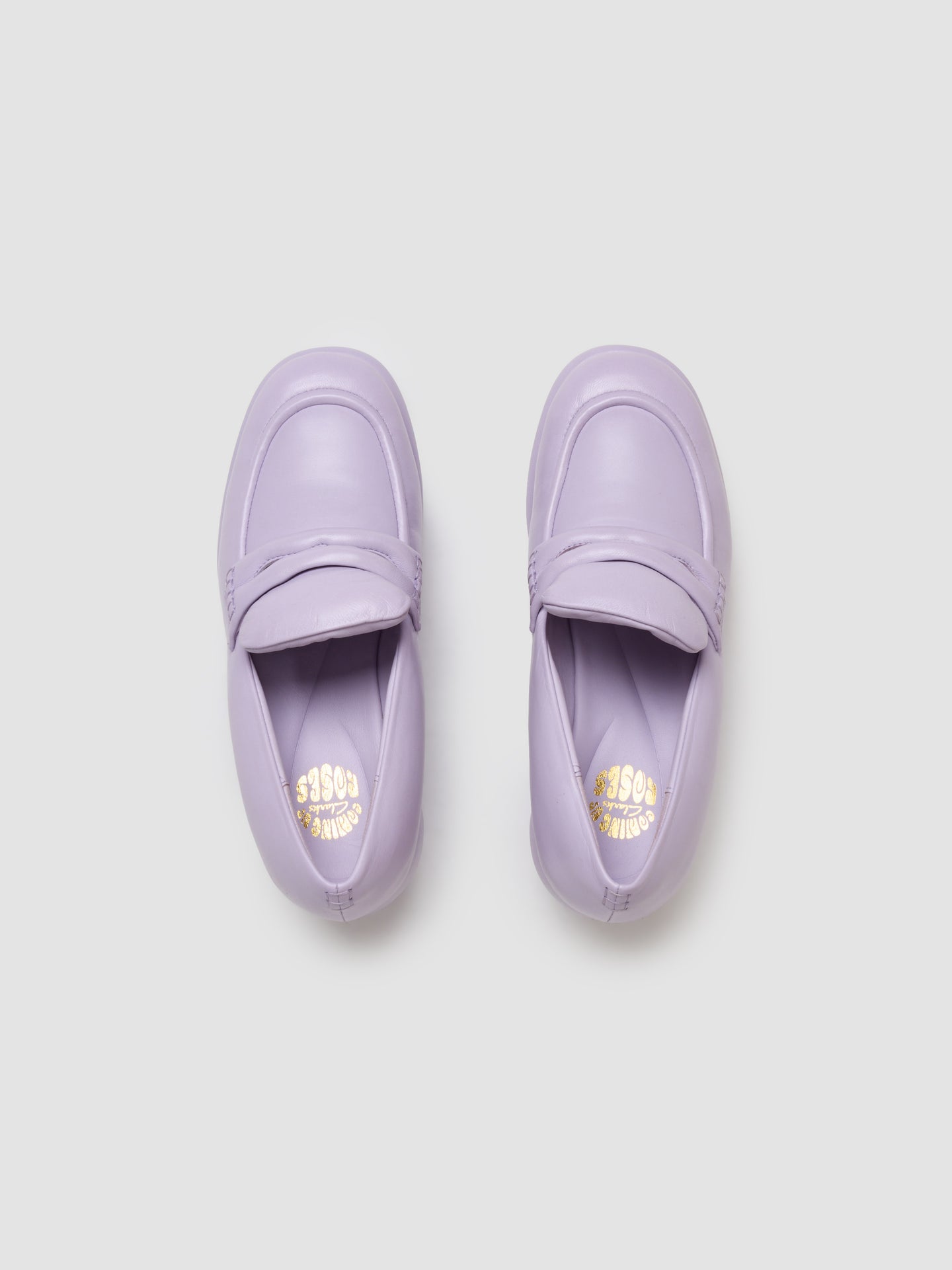 x Martine Rose Heeled Loafers in Lilac Leather