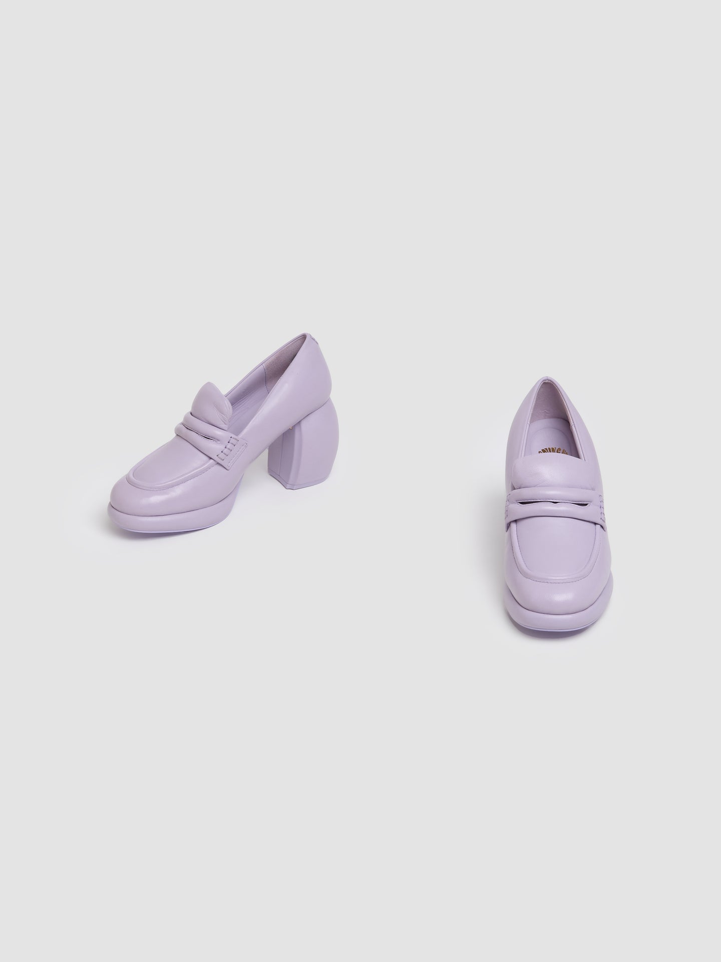 x Martine Rose Heeled Loafers in Lilac Leather