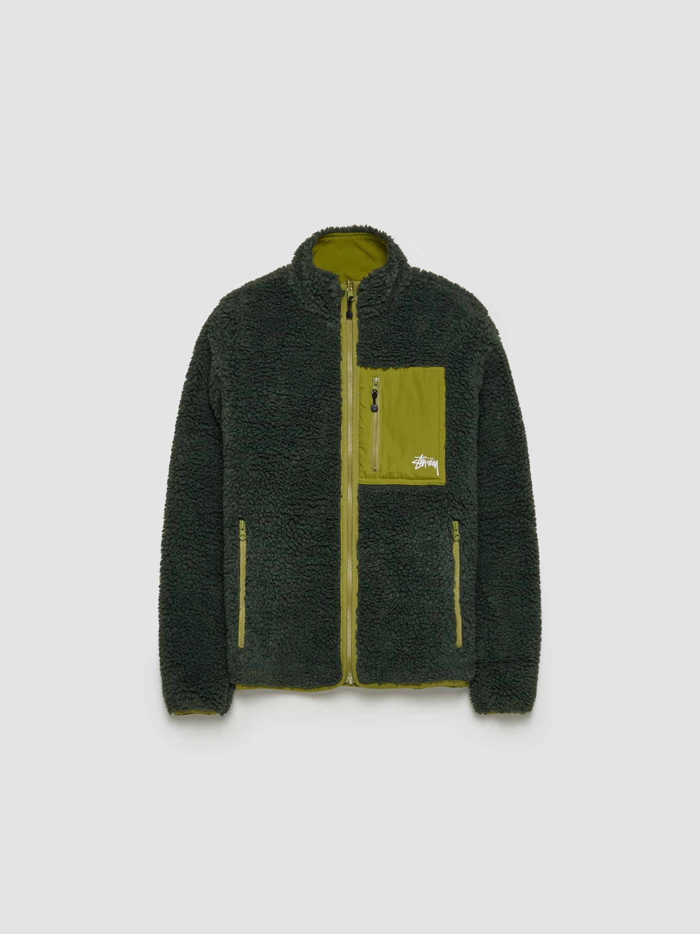 Sherpa Reversible Jacket in Dark Green